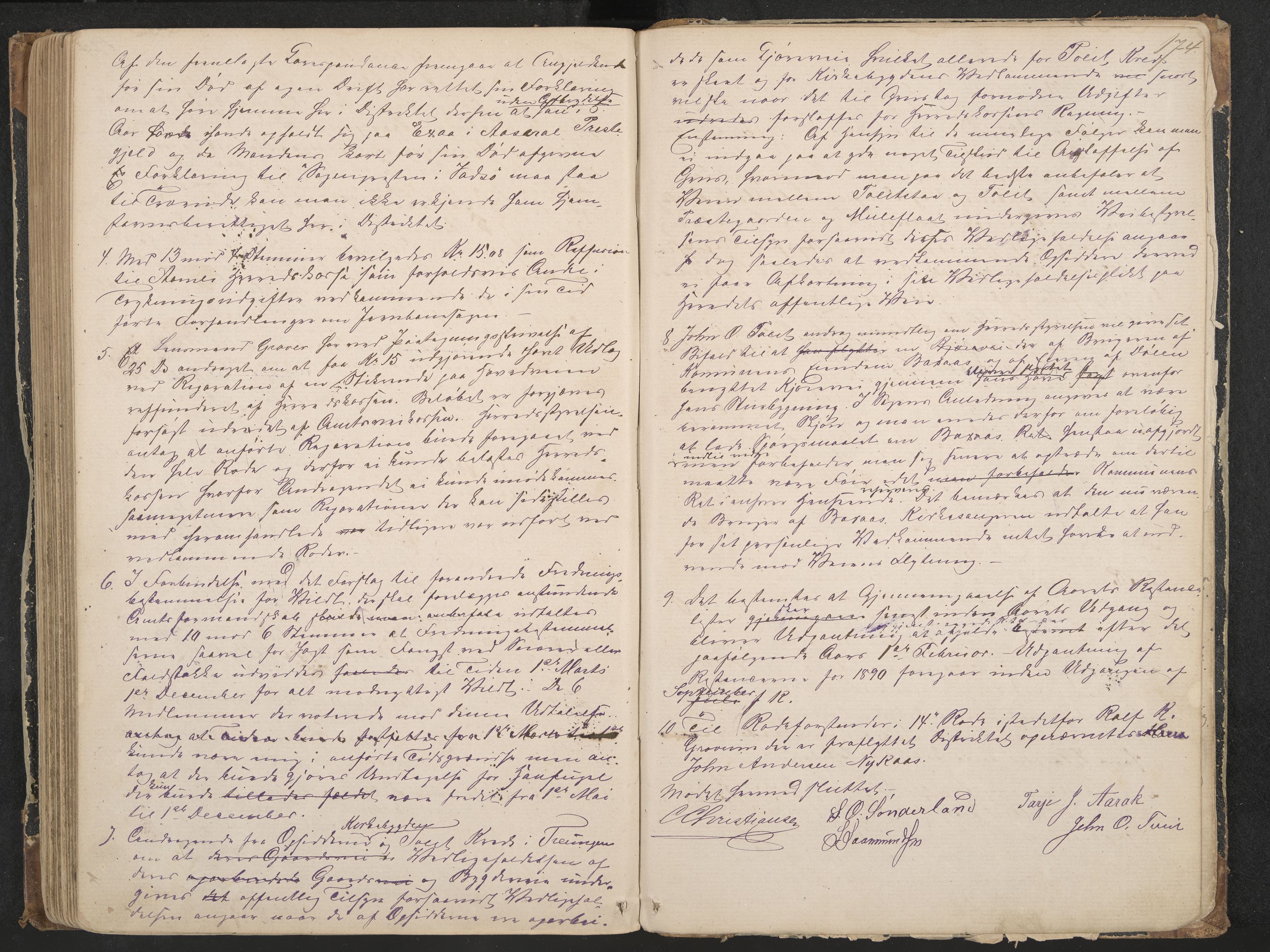 Nissedal formannskap og sentraladministrasjon, IKAK/0830021-1/A/L0002: Møtebok, 1870-1892, p. 174