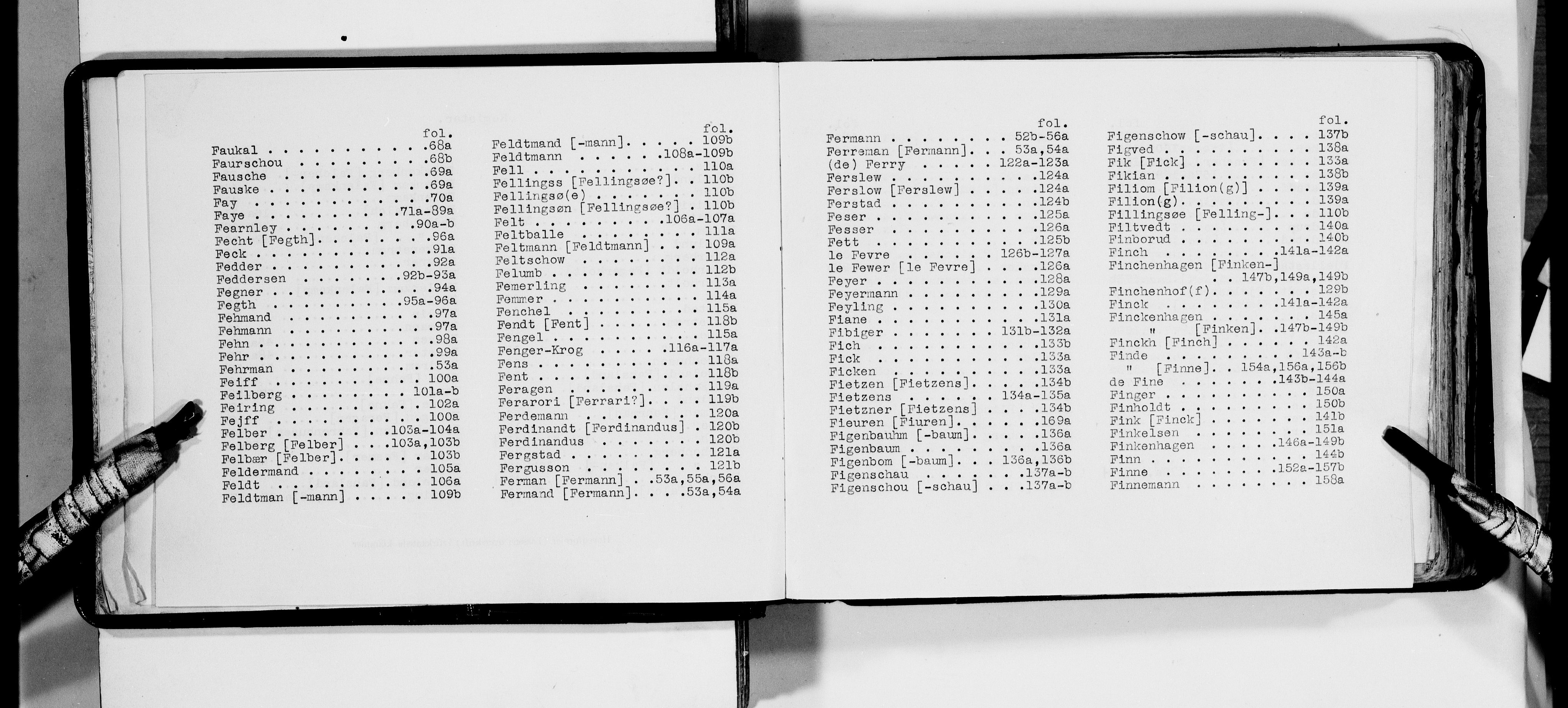 Lassens samlinger, AV/RA-PA-0051/F/Fa/L0013: Personalhistoriske og genealogiske opptegnelser: Faarlund - Fløystrup, 1500-1907