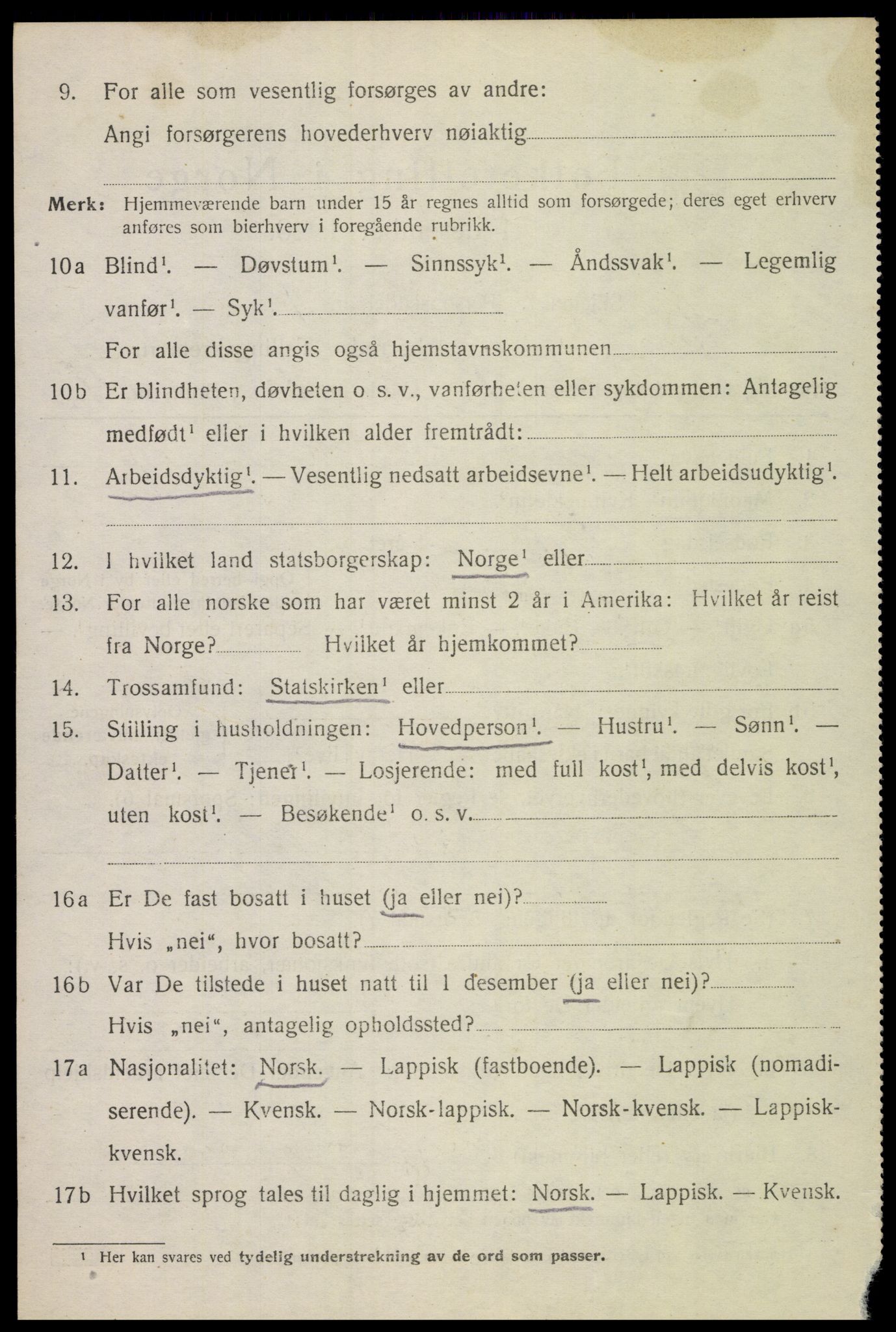 SAT, 1920 census for Gimsøy, 1920, p. 3084