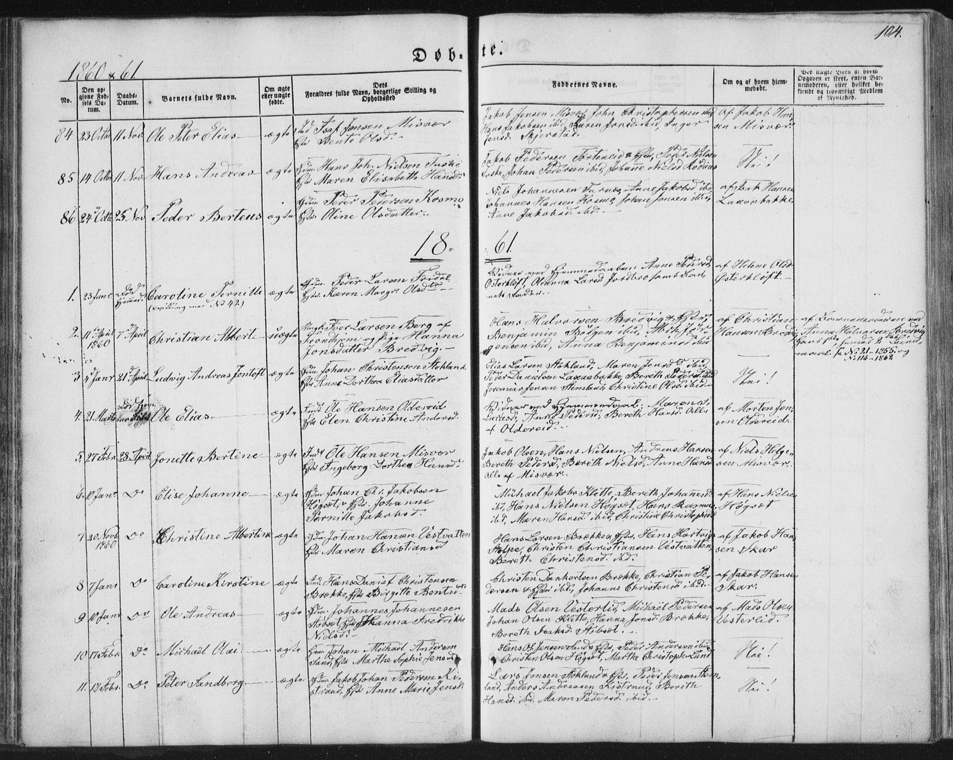 Ministerialprotokoller, klokkerbøker og fødselsregistre - Nordland, SAT/A-1459/852/L0738: Parish register (official) no. 852A08, 1849-1865, p. 104