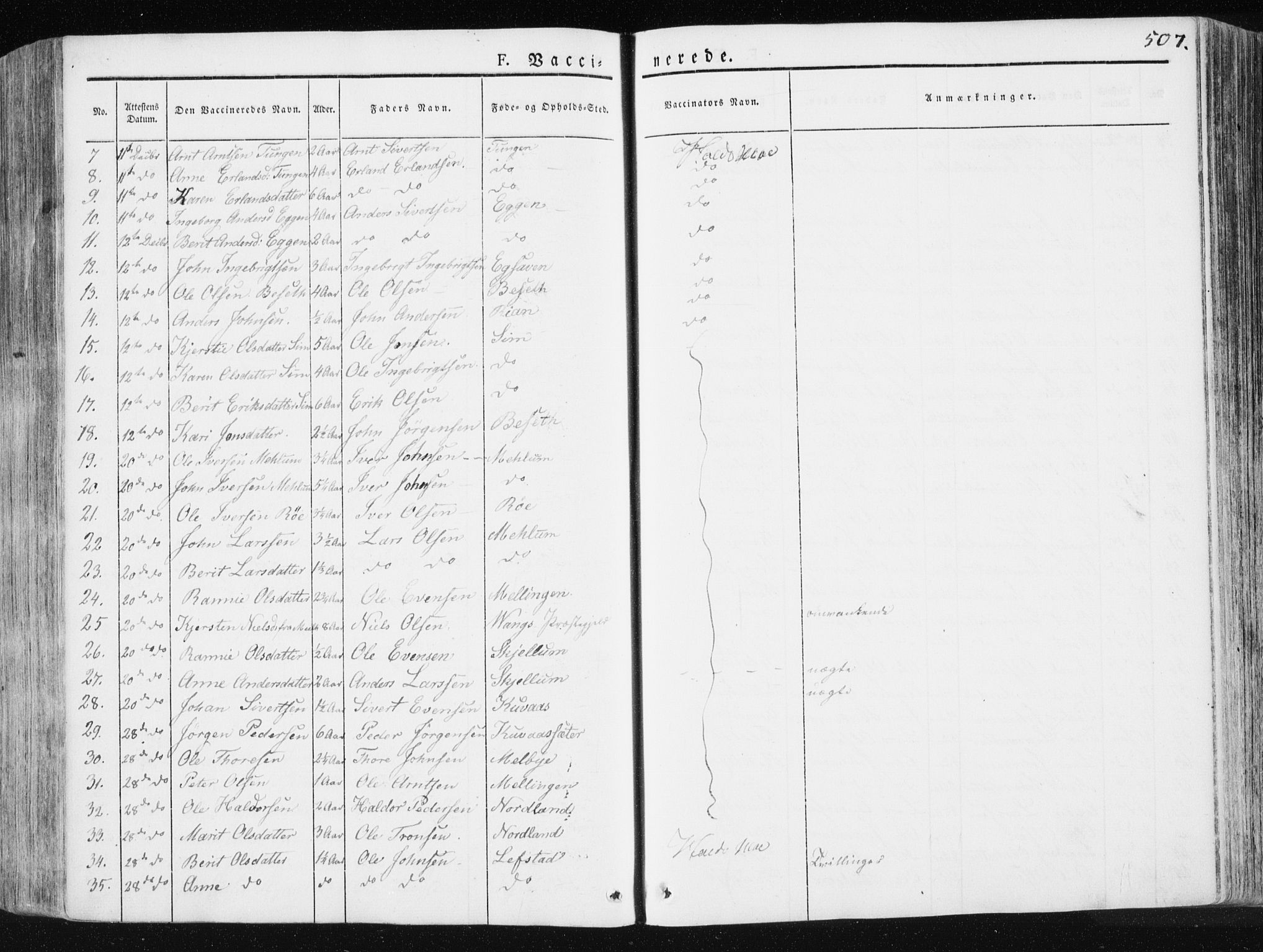 Ministerialprotokoller, klokkerbøker og fødselsregistre - Sør-Trøndelag, SAT/A-1456/665/L0771: Parish register (official) no. 665A06, 1830-1856, p. 507