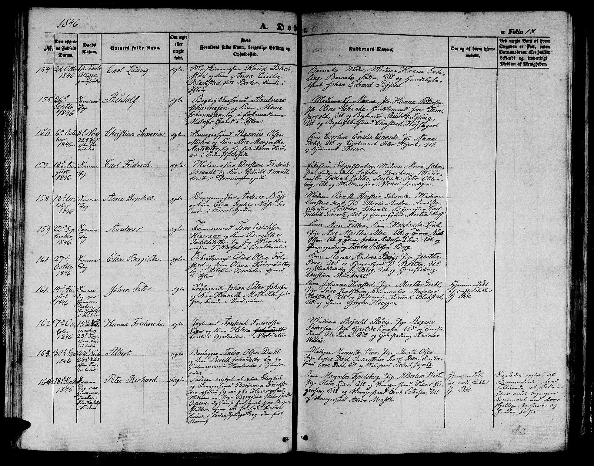 Ministerialprotokoller, klokkerbøker og fødselsregistre - Sør-Trøndelag, AV/SAT-A-1456/602/L0137: Parish register (copy) no. 602C05, 1846-1856, p. 18