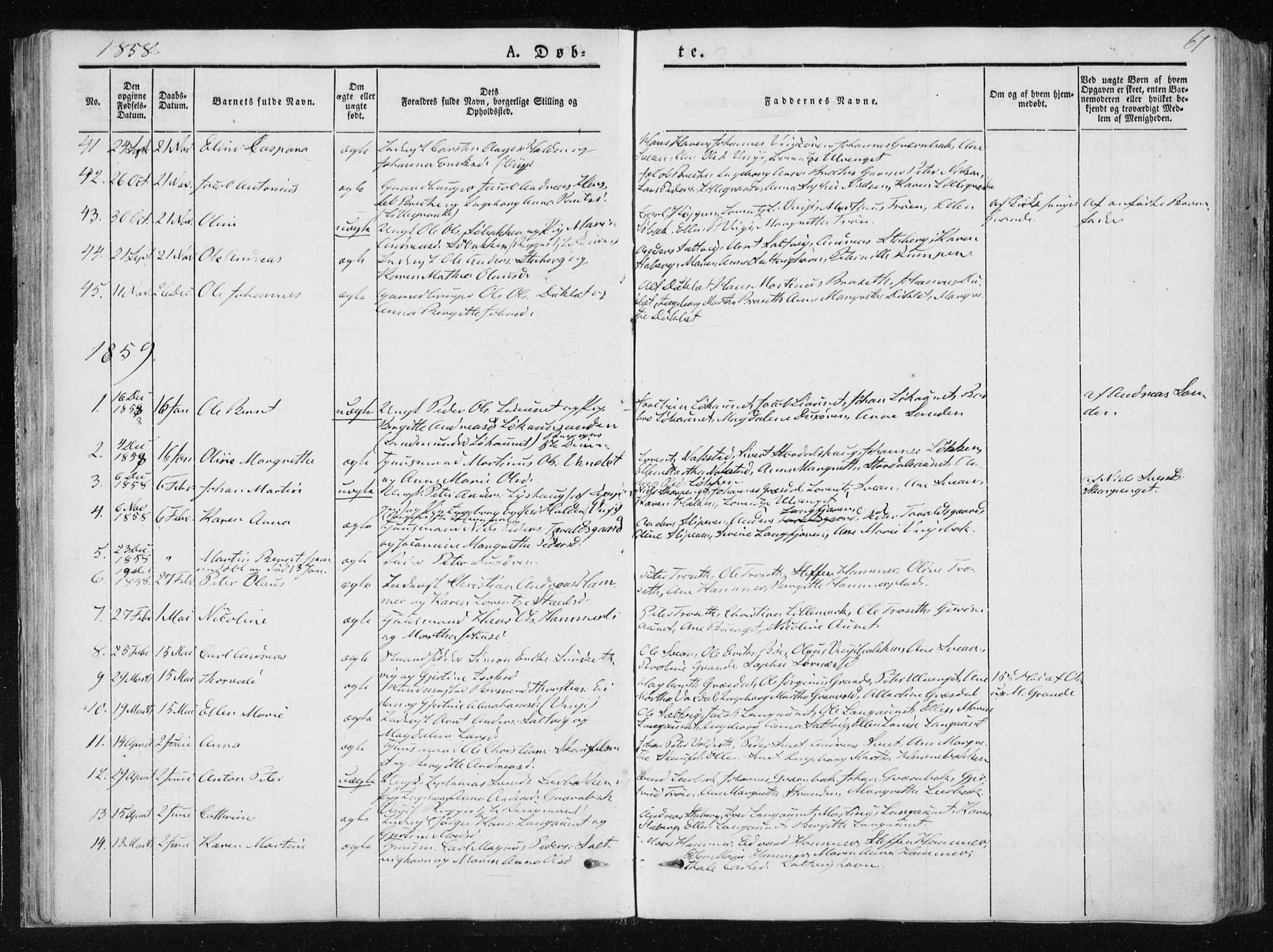 Ministerialprotokoller, klokkerbøker og fødselsregistre - Nord-Trøndelag, SAT/A-1458/733/L0323: Parish register (official) no. 733A02, 1843-1870, p. 67
