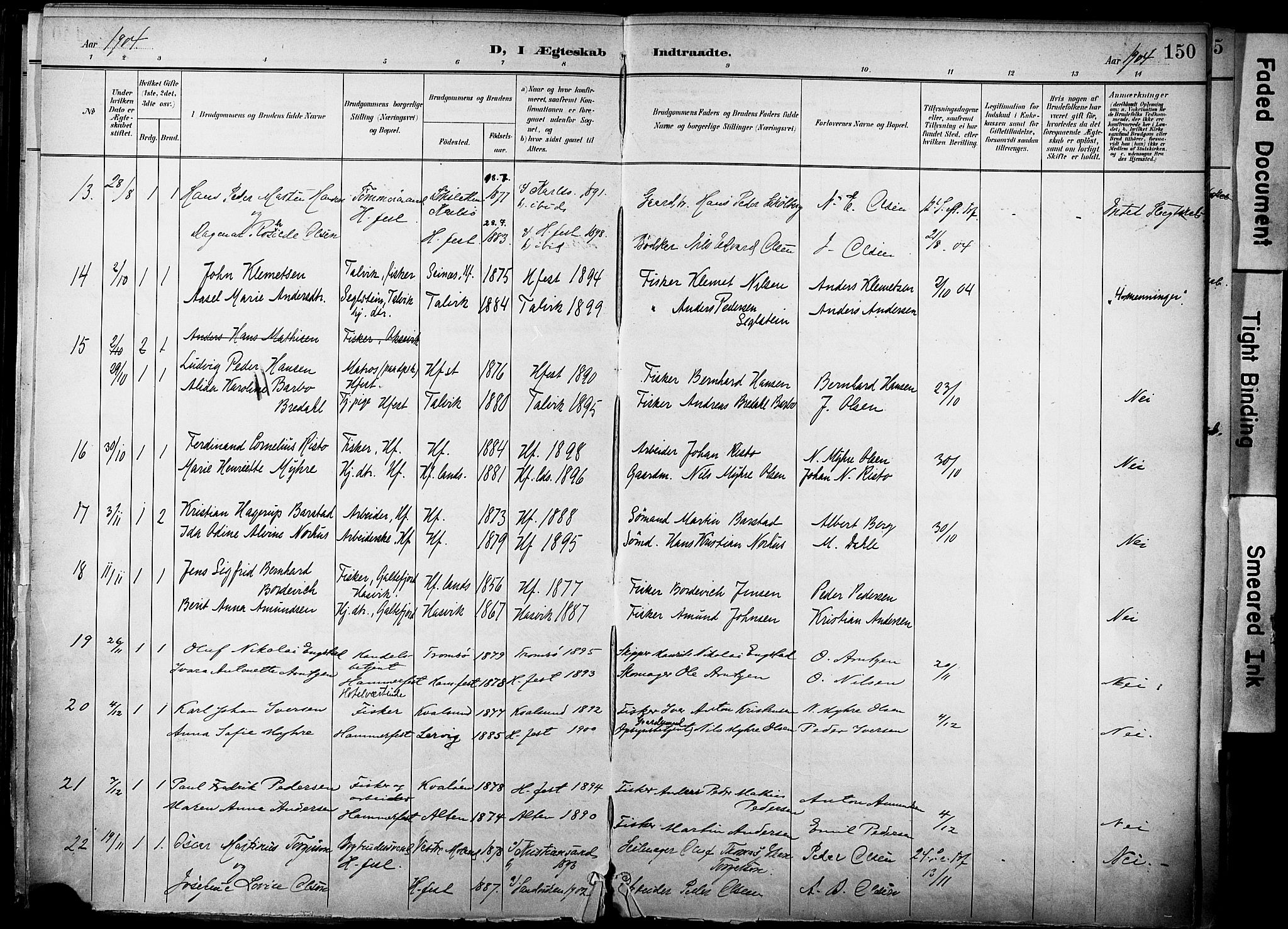 Hammerfest sokneprestkontor, AV/SATØ-S-1347/H/Ha/L0010.kirke: Parish register (official) no. 10, 1898-1905, p. 150