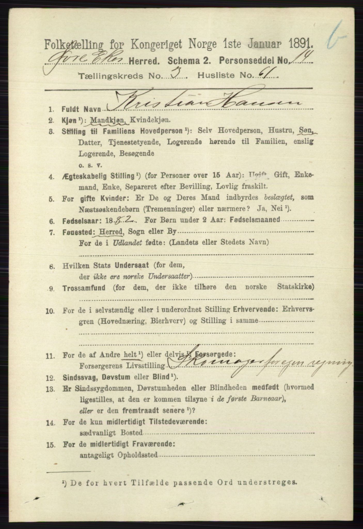 RA, 1891 census for 0624 Øvre Eiker, 1891, p. 9359