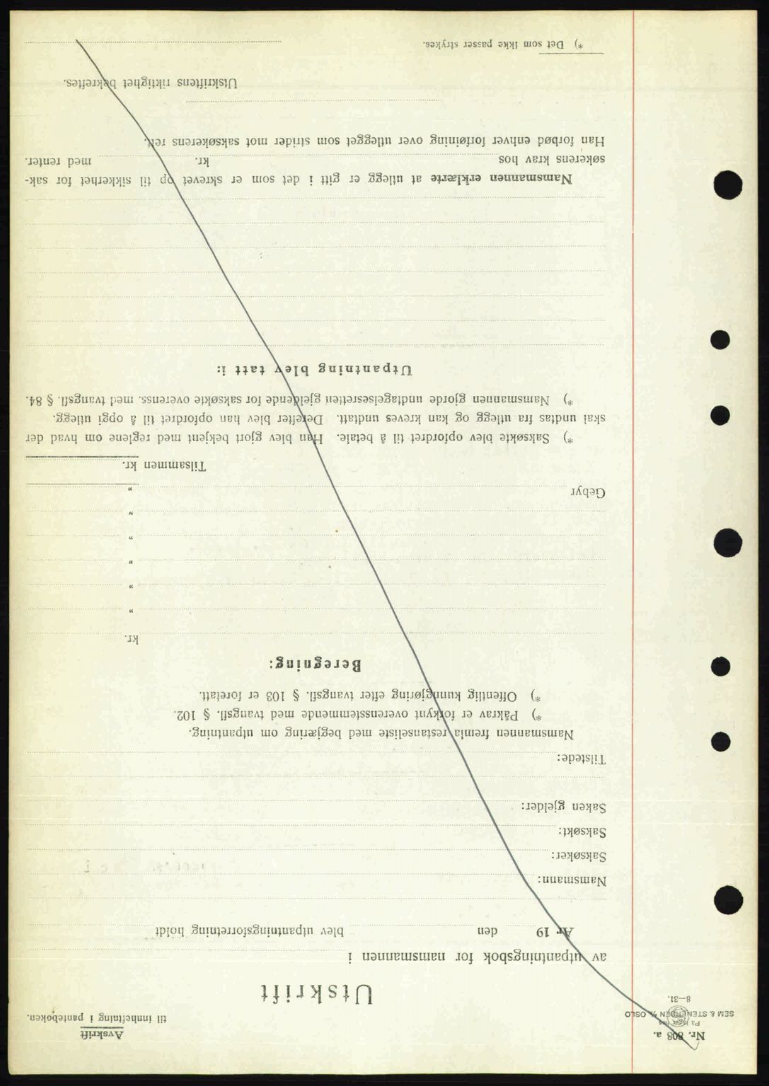 Nedenes sorenskriveri, AV/SAK-1221-0006/G/Gb/Gba/L0055: Mortgage book no. A7, 1946-1946, Diary no: : 801/1946