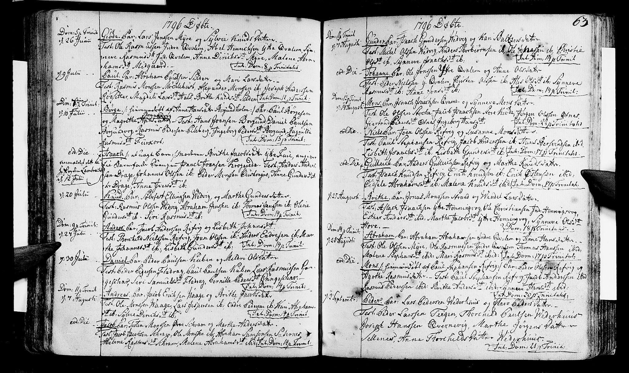 Selje sokneprestembete, SAB/A-99938/H/Ha/Haa/Haaa: Parish register (official) no. A 6, 1782-1806, p. 63