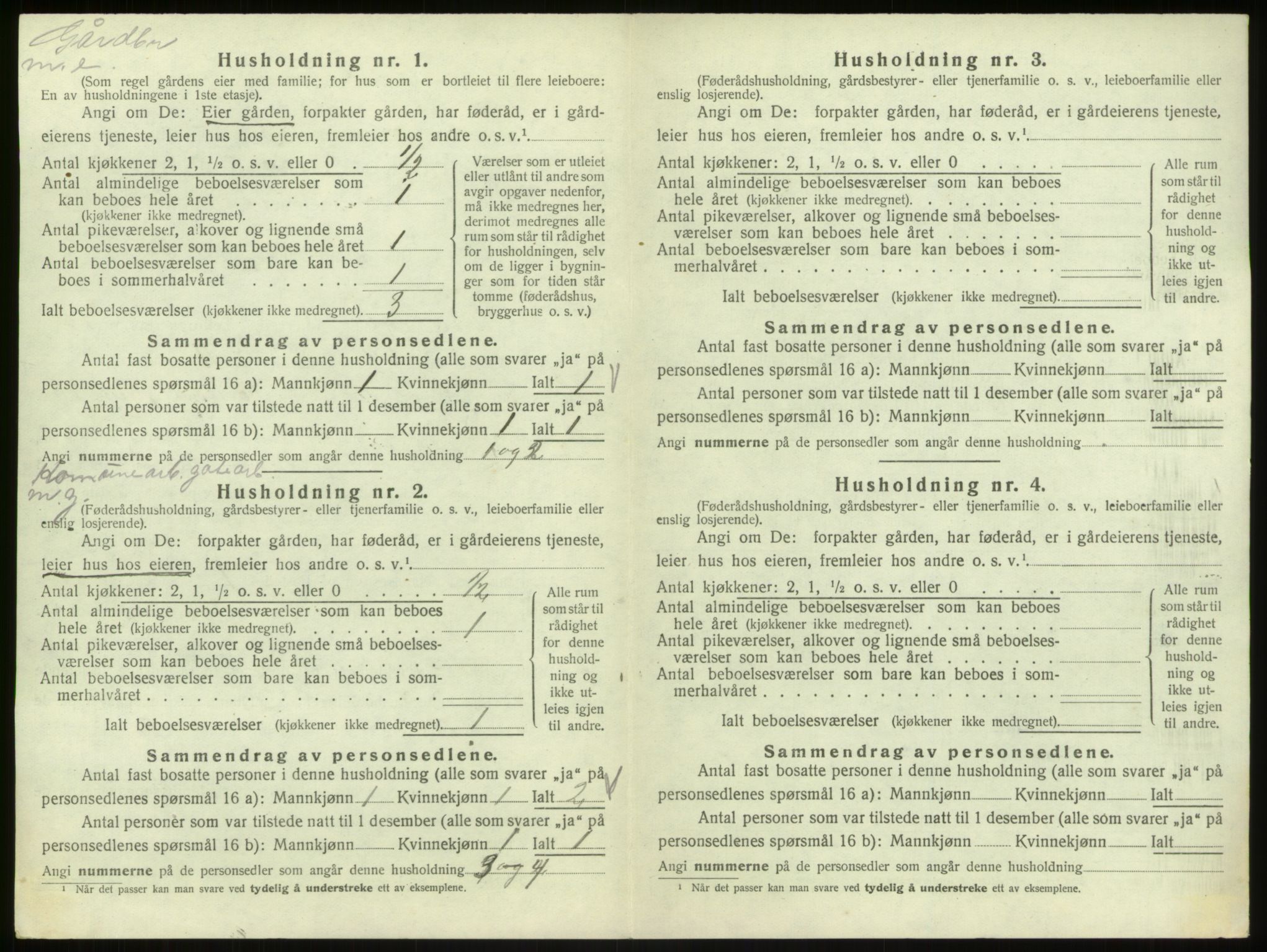 SAB, 1920 census for Hosanger, 1920, p. 776