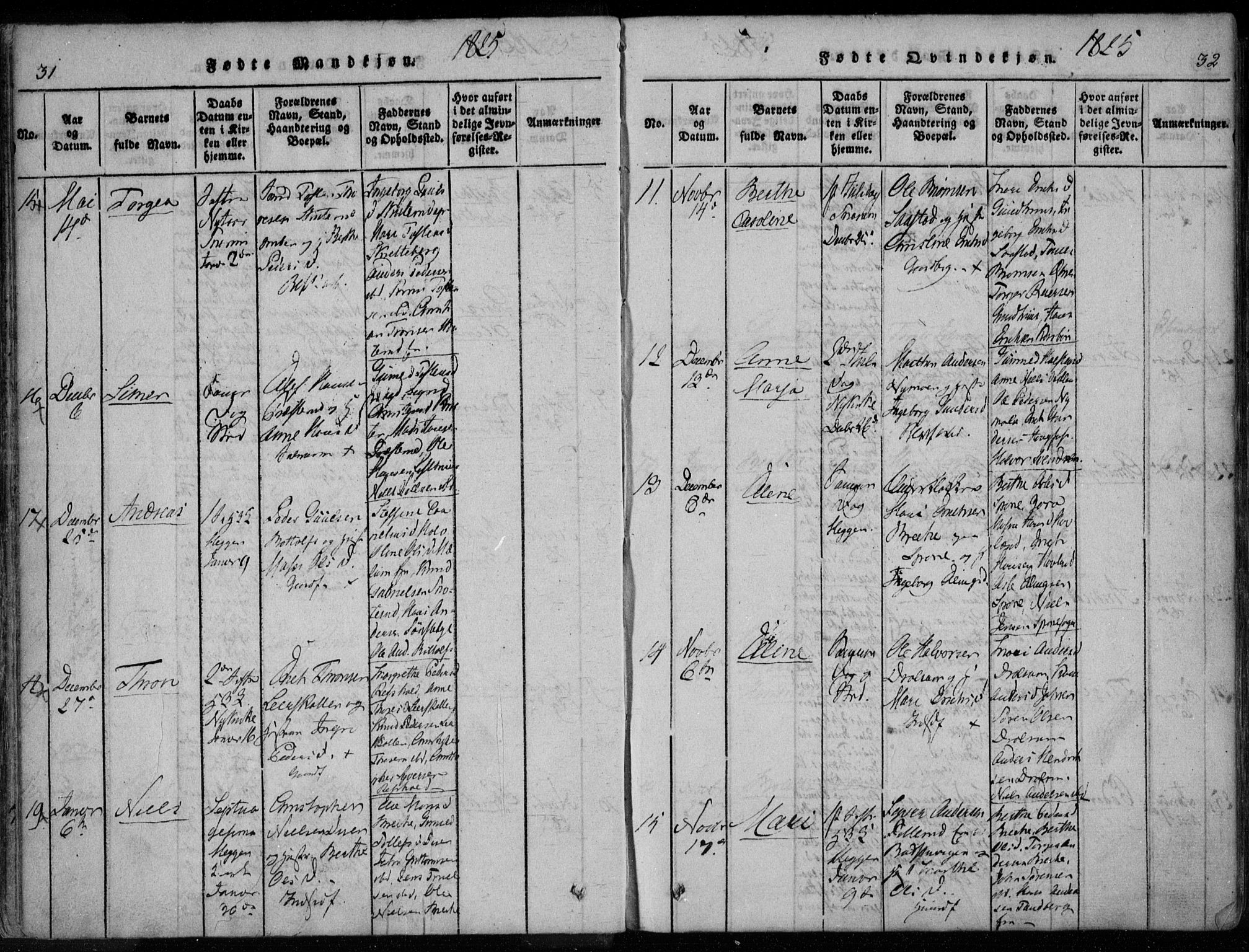 Modum kirkebøker, AV/SAKO-A-234/F/Fa/L0005: Parish register (official) no. 5, 1824-1841, p. 31-32