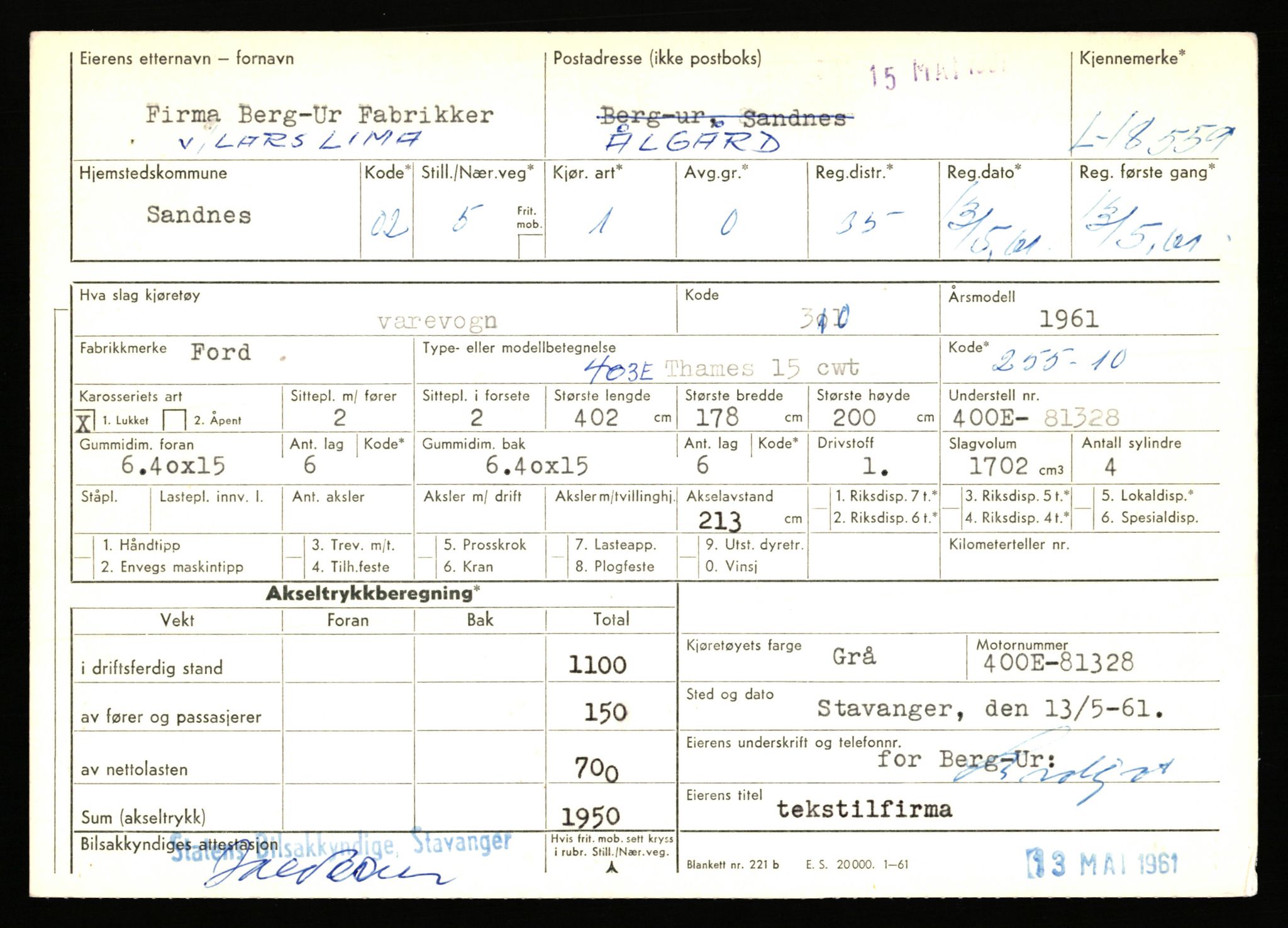 Stavanger trafikkstasjon, AV/SAST-A-101942/0/F/L0033: L-18150 - L-18599, 1930-1971, p. 1909