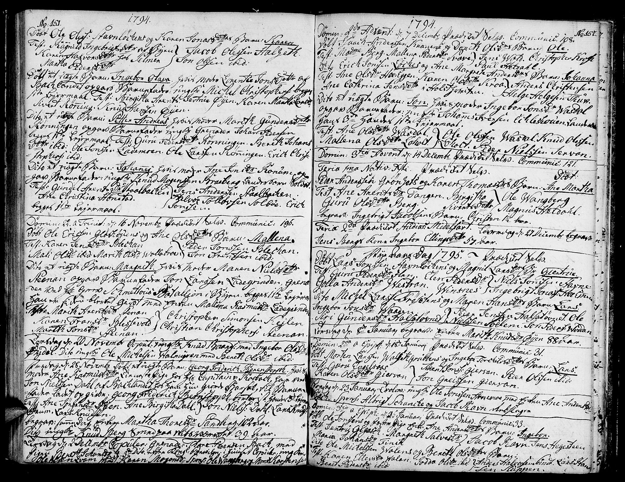 Ministerialprotokoller, klokkerbøker og fødselsregistre - Sør-Trøndelag, SAT/A-1456/604/L0180: Parish register (official) no. 604A01, 1780-1797, p. 151-152