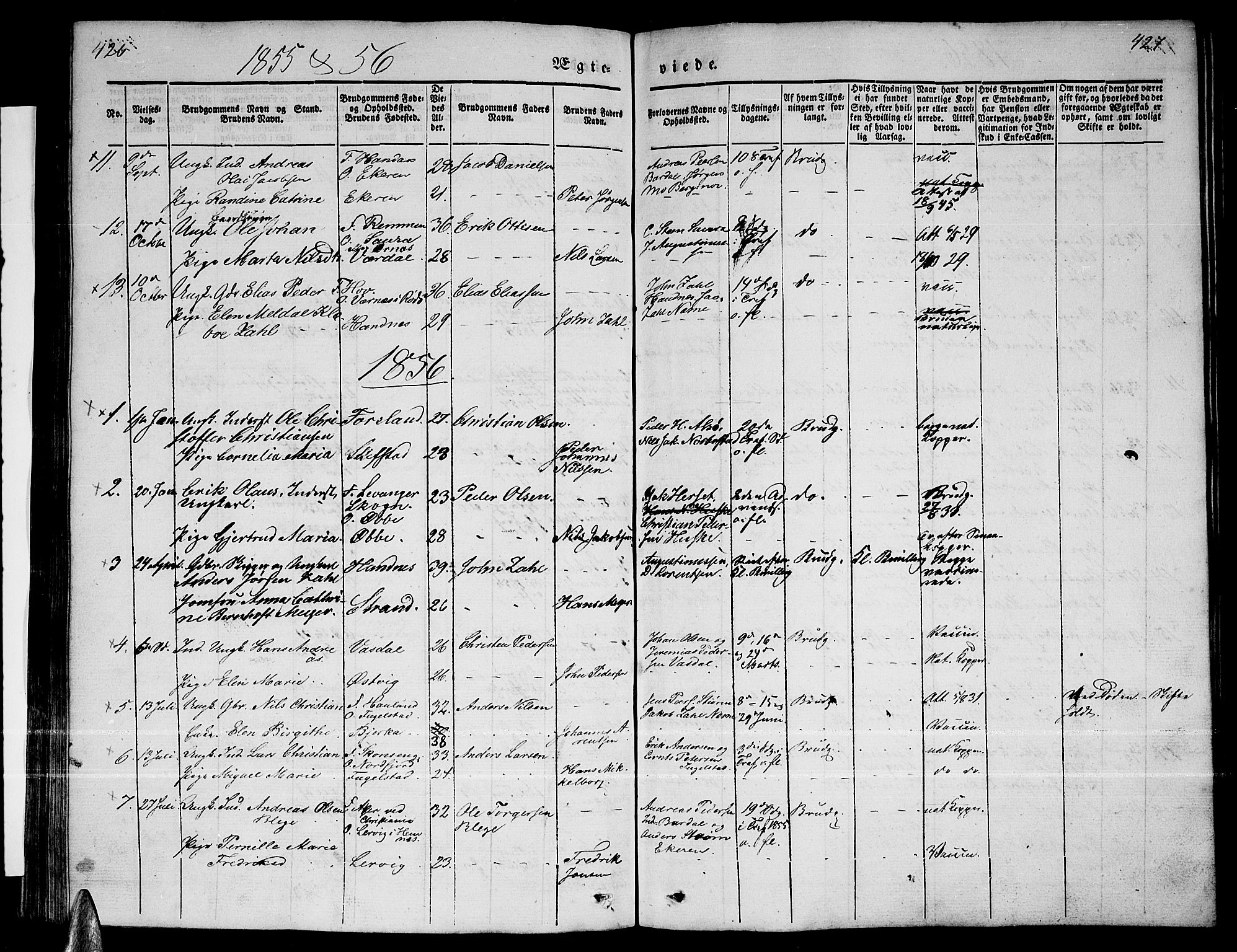 Ministerialprotokoller, klokkerbøker og fødselsregistre - Nordland, AV/SAT-A-1459/838/L0555: Parish register (copy) no. 838C02, 1842-1861, p. 426-427