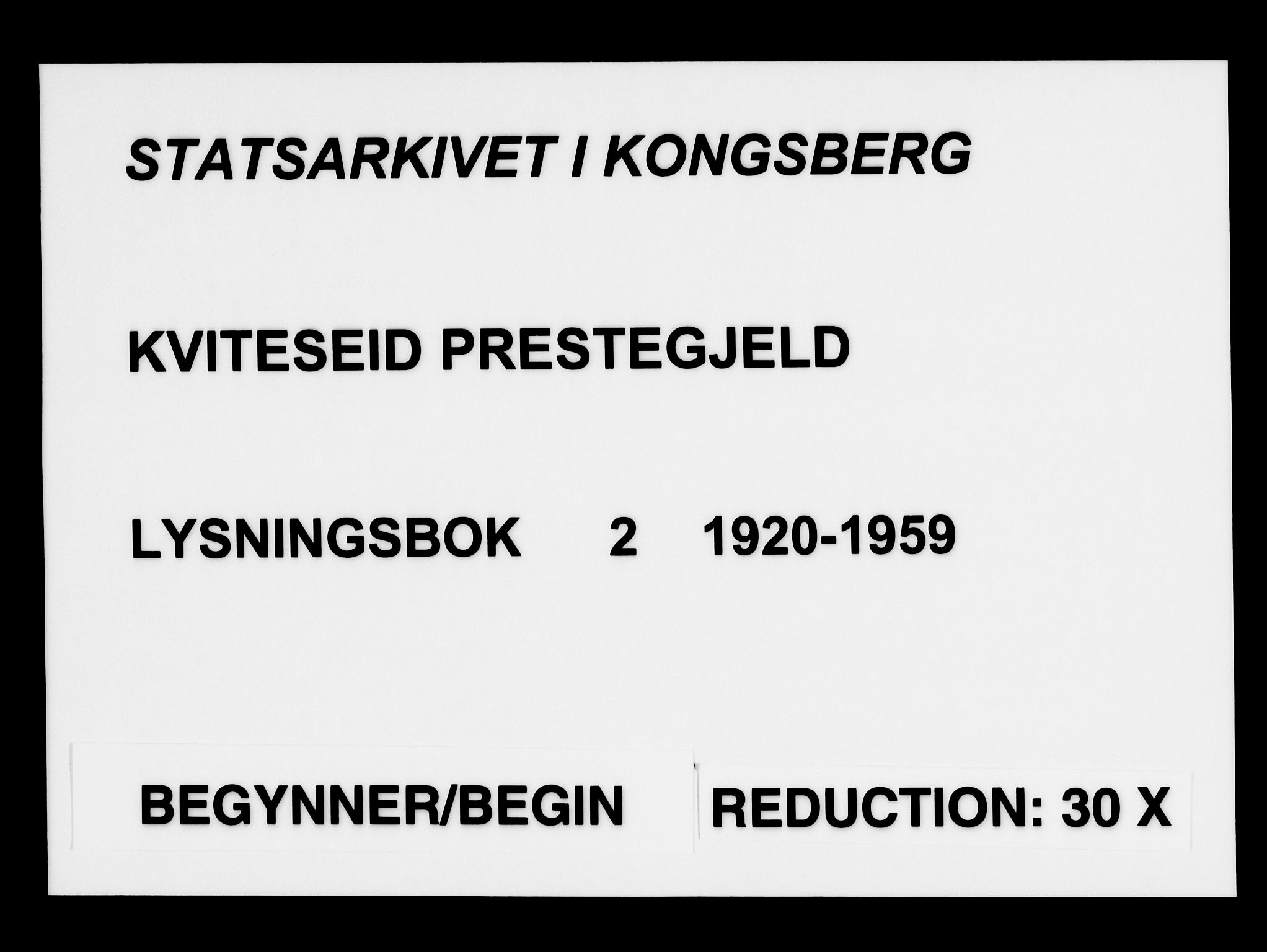 Kviteseid kirkebøker, SAKO/A-276/H/Ha/L0002: Banns register no. 2, 1920-1959