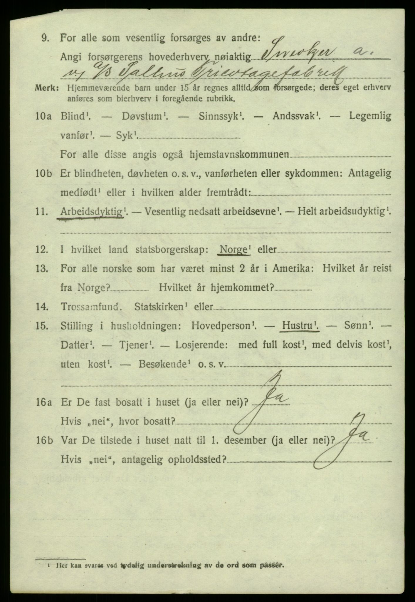 SAB, 1920 census for Åsane, 1920, p. 1230