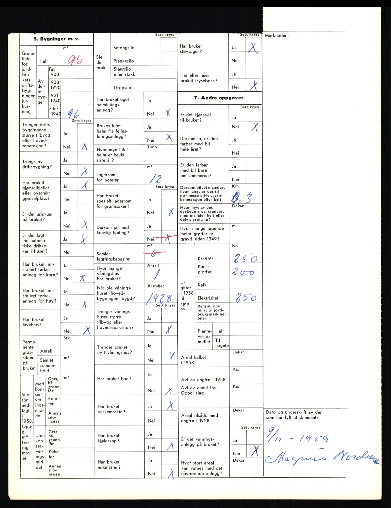 Statistisk sentralbyrå, Næringsøkonomiske emner, Jordbruk, skogbruk, jakt, fiske og fangst, AV/RA-S-2234/G/Gd/L0656: Troms: 1924 Målselv (kl. 0-3) og 1925 Sørreisa, 1959, p. 1483