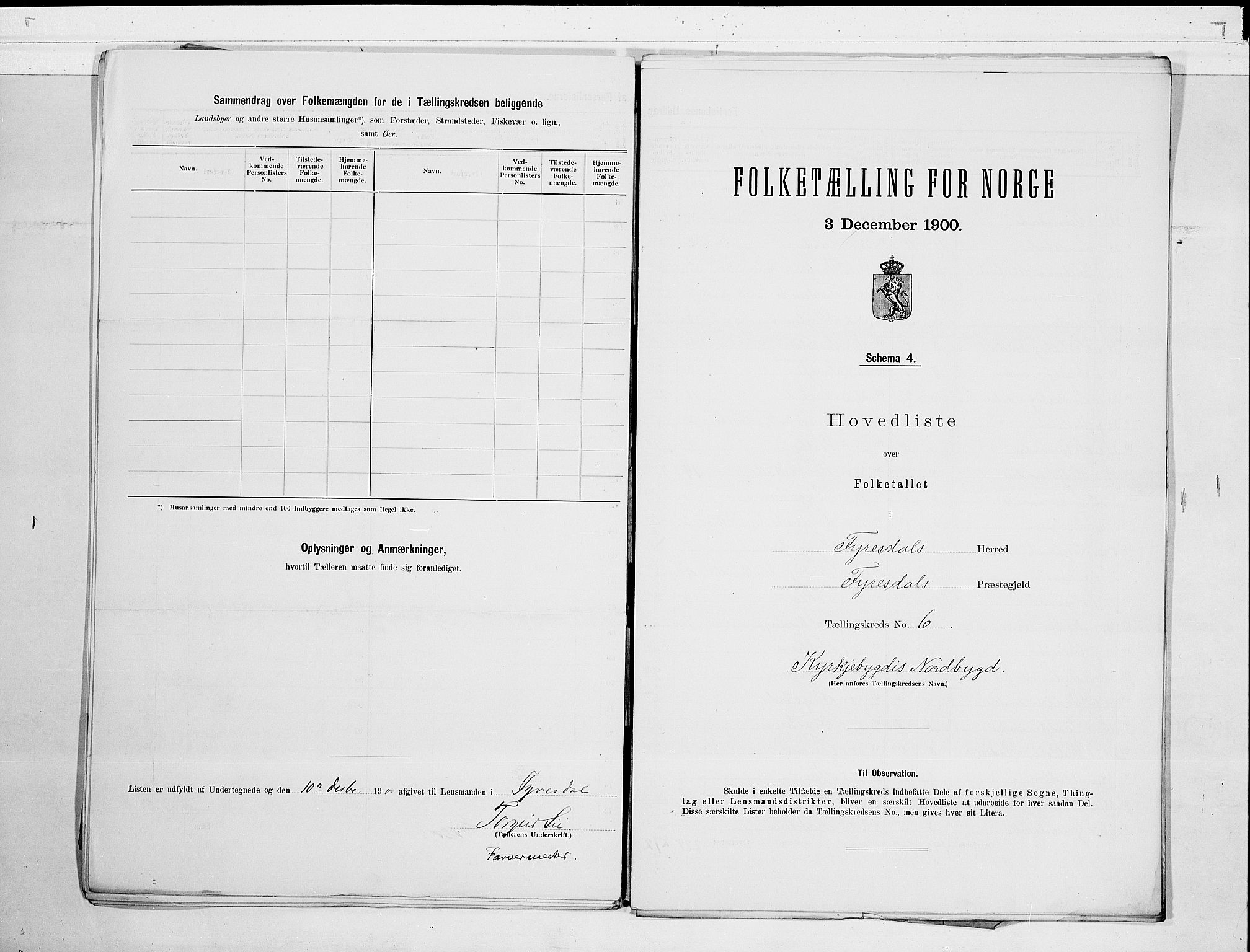 RA, 1900 census for Fyresdal, 1900, p. 14