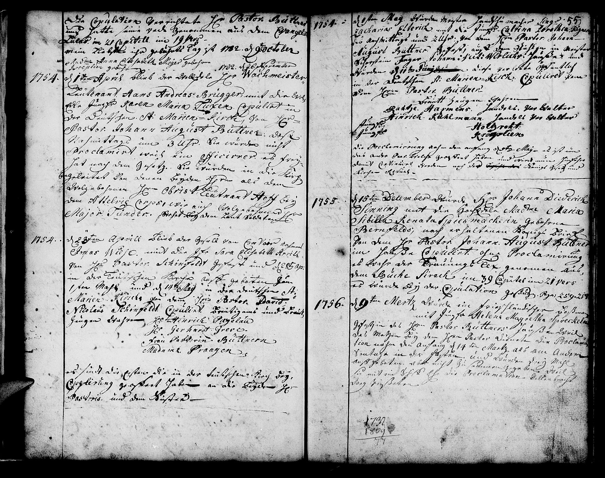 Mariakirken Sokneprestembete, SAB/A-76901/H/Haa/L0001: Parish register (official) no. A 1, 1740-1784, p. 55