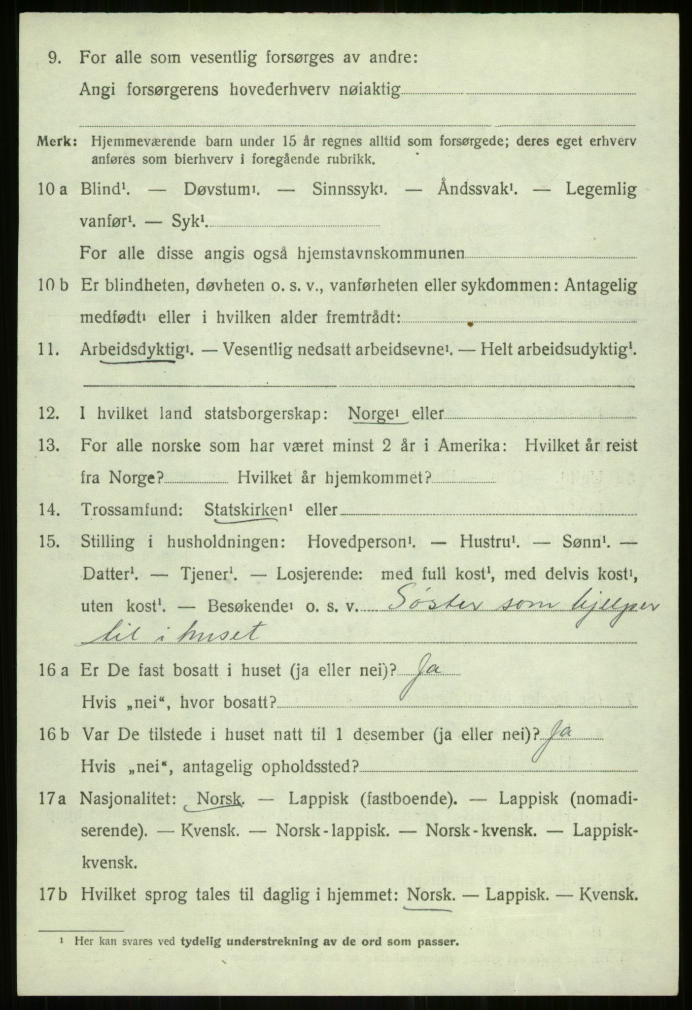 SATØ, 1920 census for Dyrøy, 1920, p. 3616