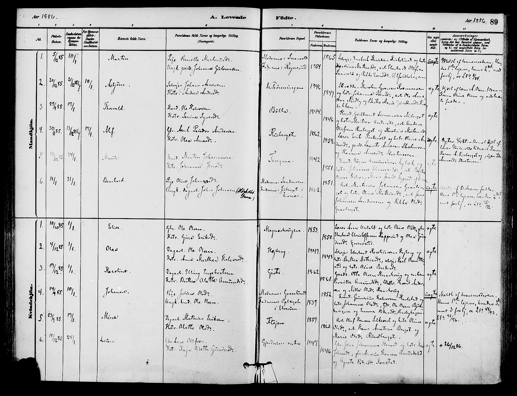 Våler prestekontor, Hedmark, AV/SAH-PREST-040/H/Ha/Haa/L0002: Parish register (official) no. 3, 1879-1911, p. 89