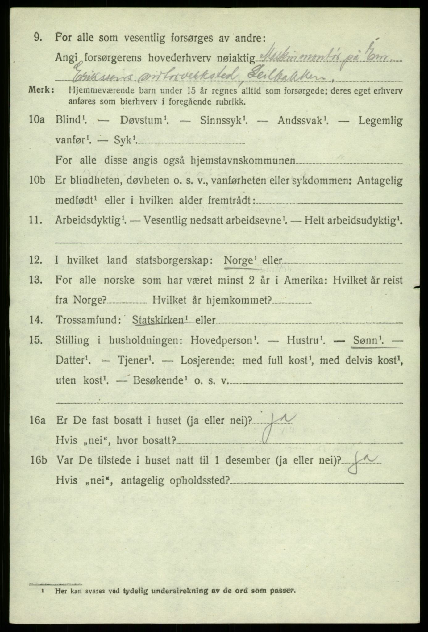 SAB, 1920 census for Sund, 1920, p. 1820