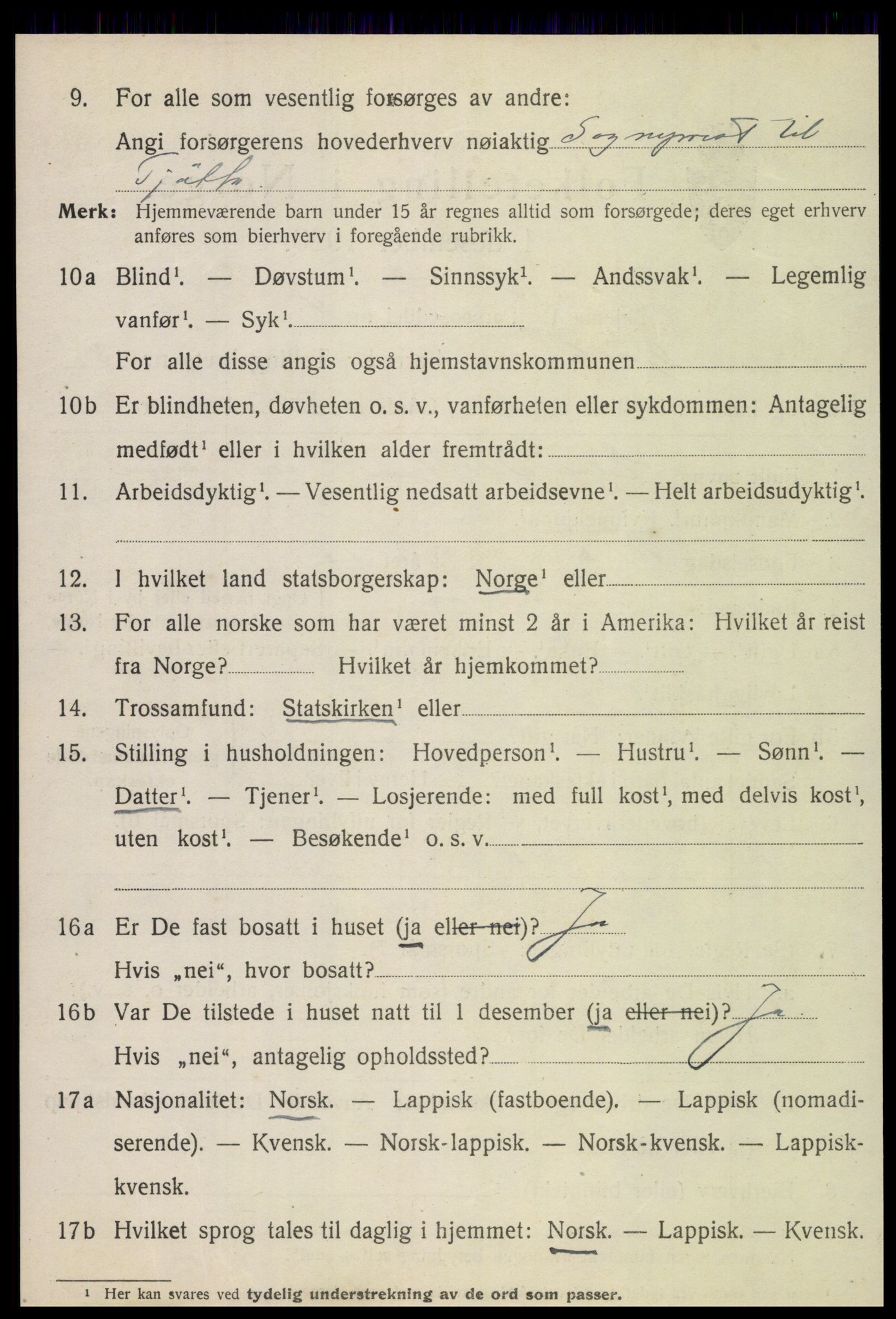 SAT, 1920 census for Tjøtta, 1920, p. 3428