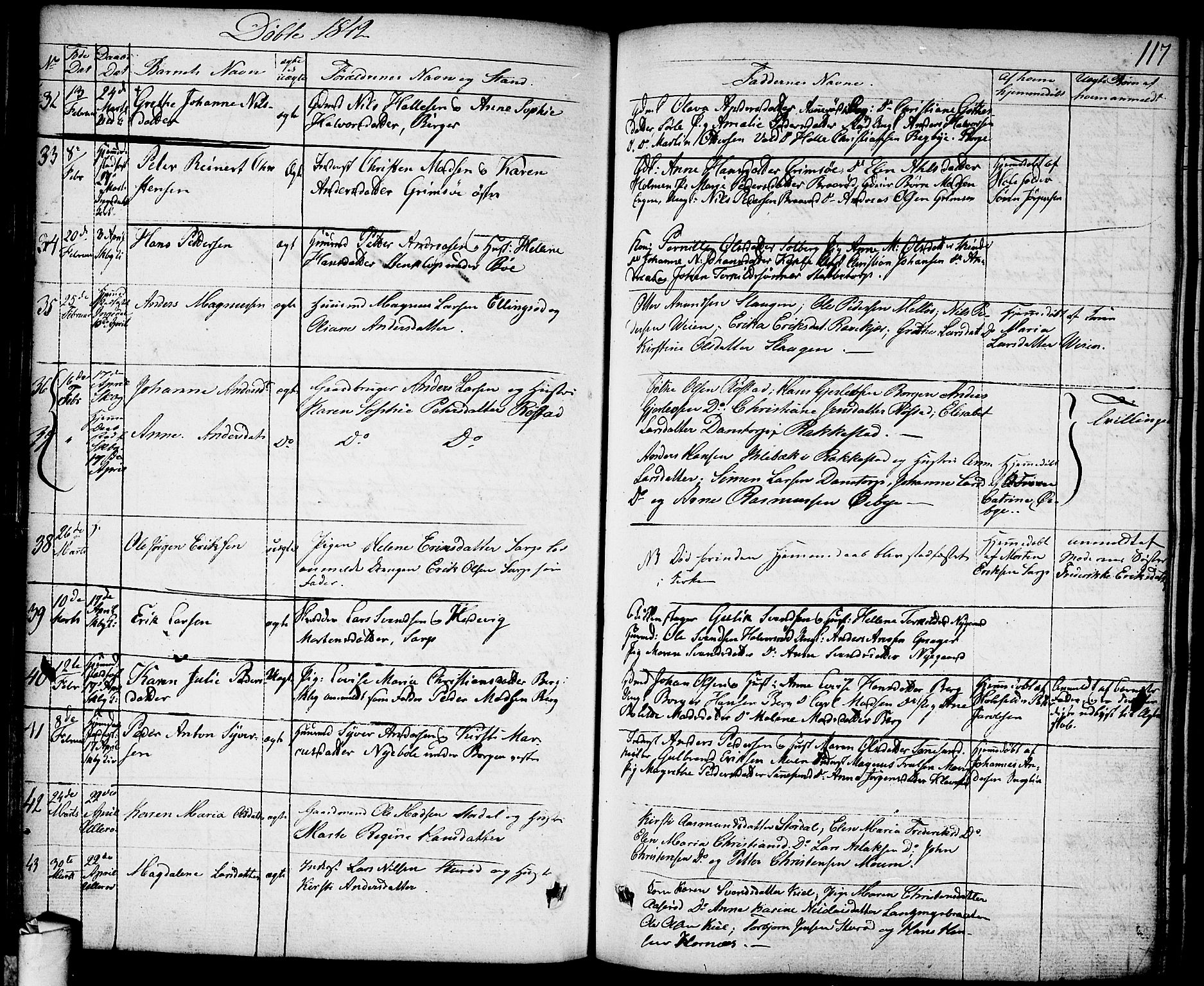 Skjeberg prestekontor Kirkebøker, AV/SAO-A-10923/F/Fa/L0005: Parish register (official) no. I 5, 1830-1845, p. 117