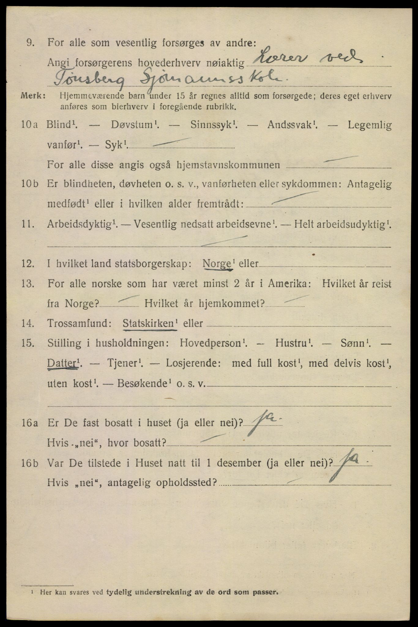 SAKO, 1920 census for Tønsberg, 1920, p. 10864