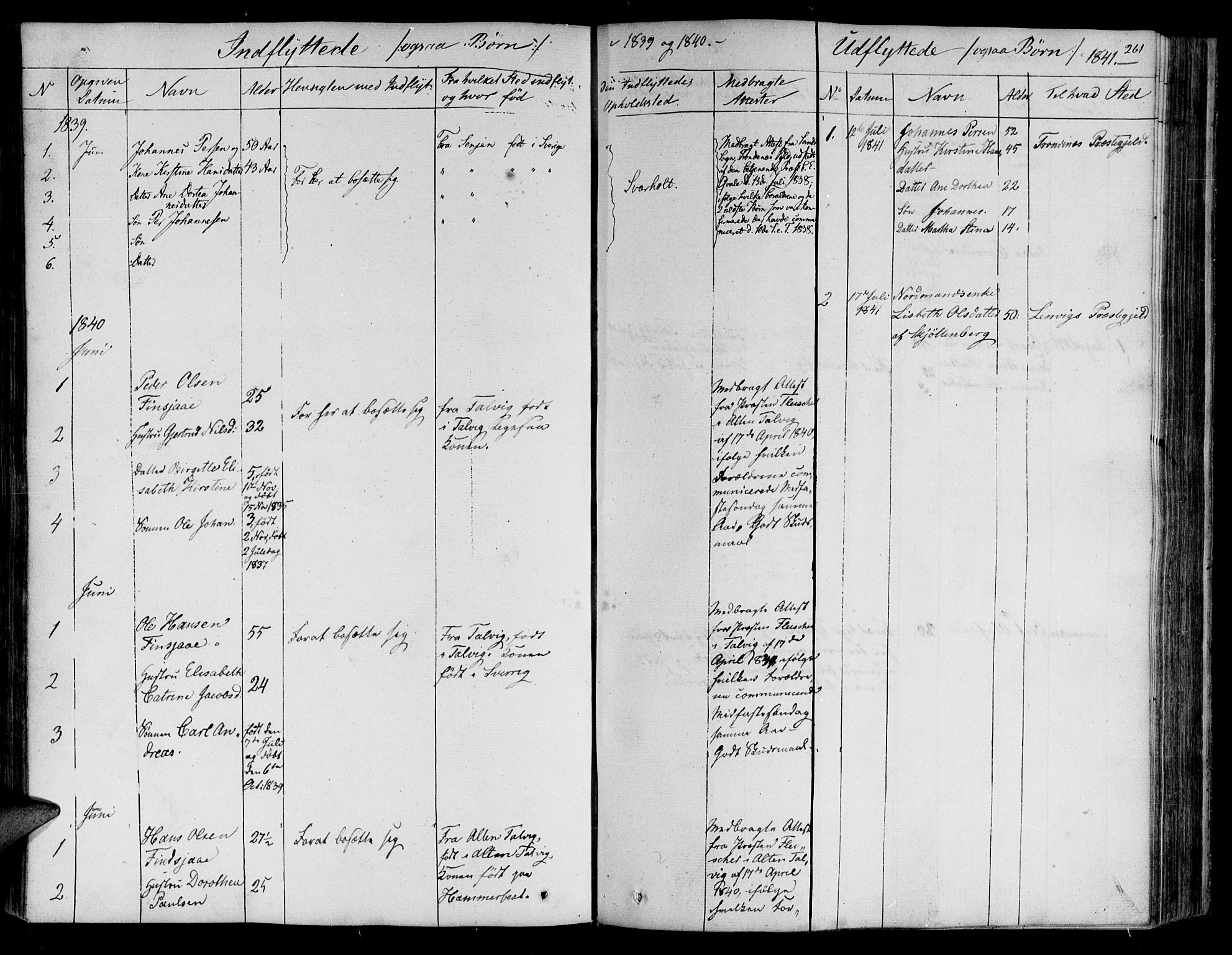 Lebesby sokneprestkontor, SATØ/S-1353/H/Ha/L0003kirke: Parish register (official) no. 3, 1833-1852, p. 261