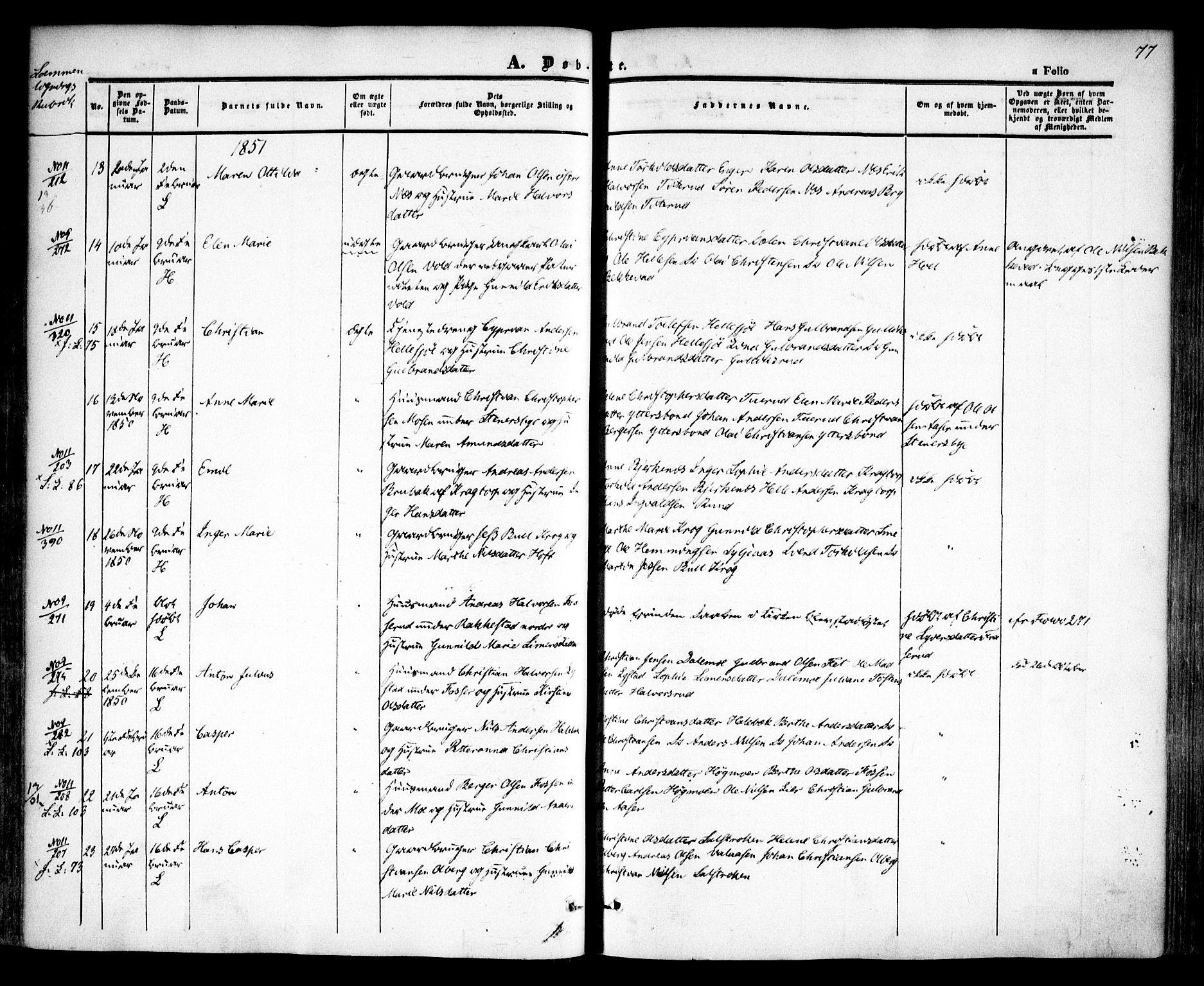 Høland prestekontor Kirkebøker, SAO/A-10346a/F/Fa/L0009: Parish register (official) no. I 9, 1846-1853, p. 77