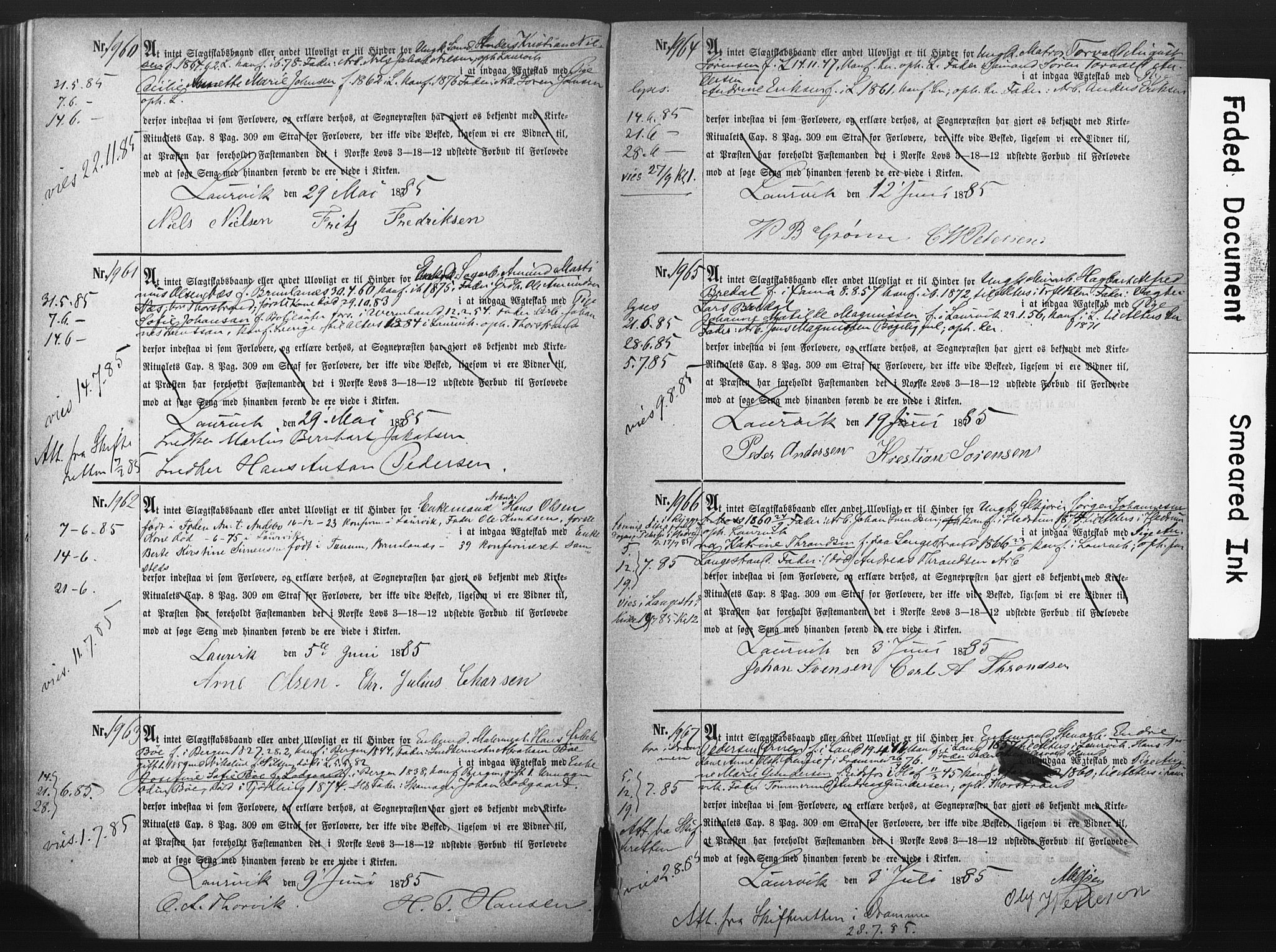 Larvik kirkebøker, AV/SAKO-A-352/H/Ha/L0001: Banns register no. 1, 1870-1892