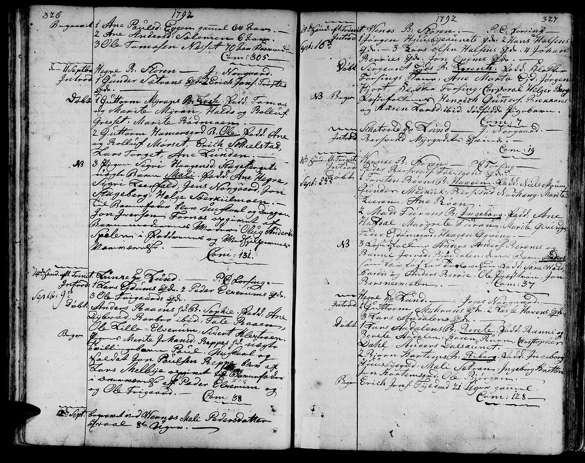 Ministerialprotokoller, klokkerbøker og fødselsregistre - Nord-Trøndelag, SAT/A-1458/709/L0059: Parish register (official) no. 709A06, 1781-1797, p. 326-327
