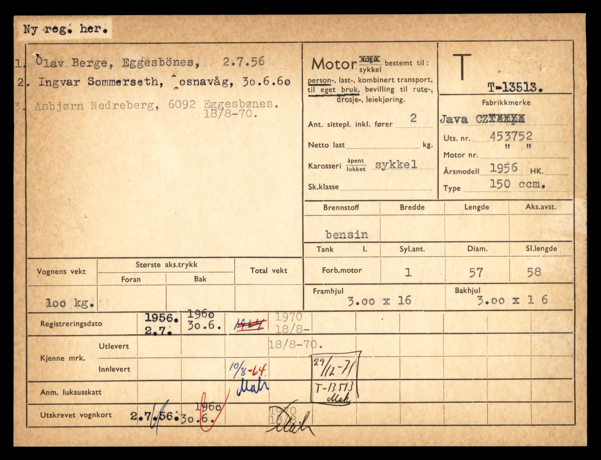 Møre og Romsdal vegkontor - Ålesund trafikkstasjon, AV/SAT-A-4099/F/Fe/L0039: Registreringskort for kjøretøy T 13361 - T 13530, 1927-1998, p. 2697