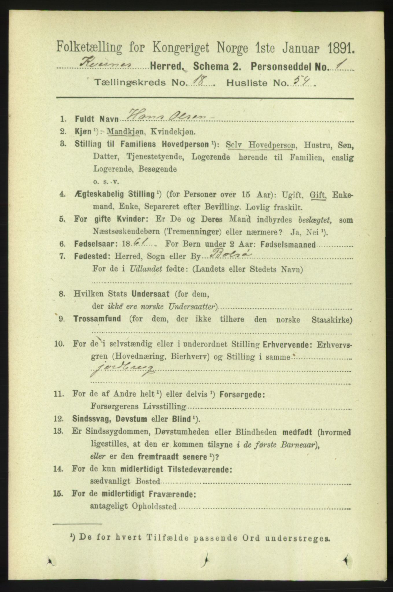 RA, 1891 census for 1553 Kvernes, 1891, p. 8095