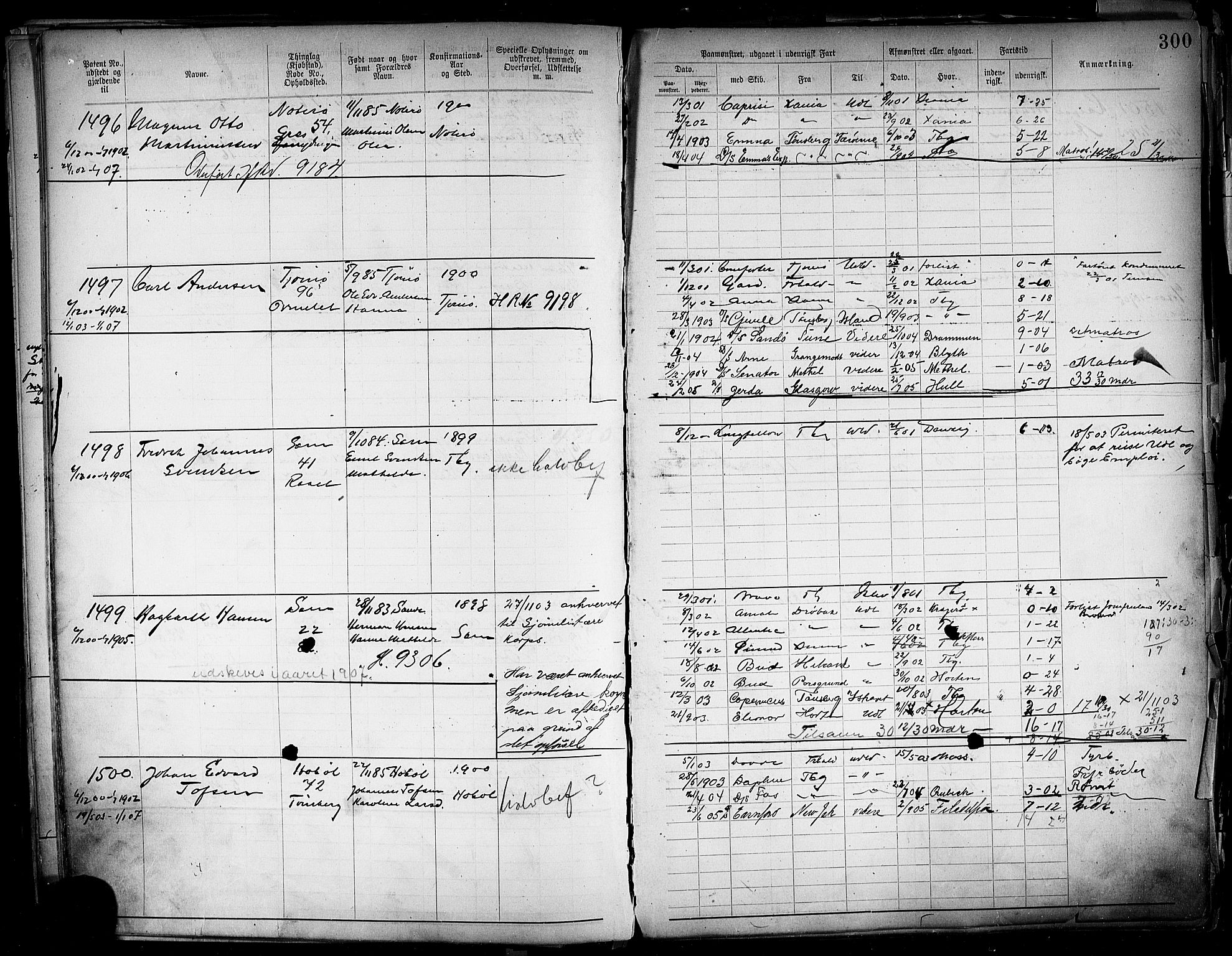 Tønsberg innrulleringskontor, AV/SAKO-A-786/F/Fb/L0004: Annotasjonsrulle Patent nr. 1-2400, 1892-1904, p. 267