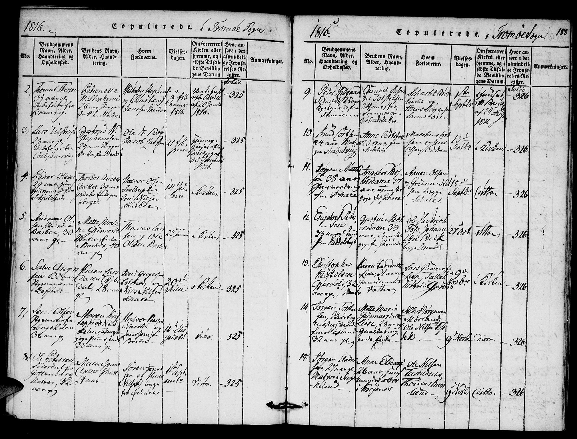 Austre Moland sokneprestkontor, AV/SAK-1111-0001/F/Fa/Faa/L0004: Parish register (official) no. A 4, 1816-1824, p. 188