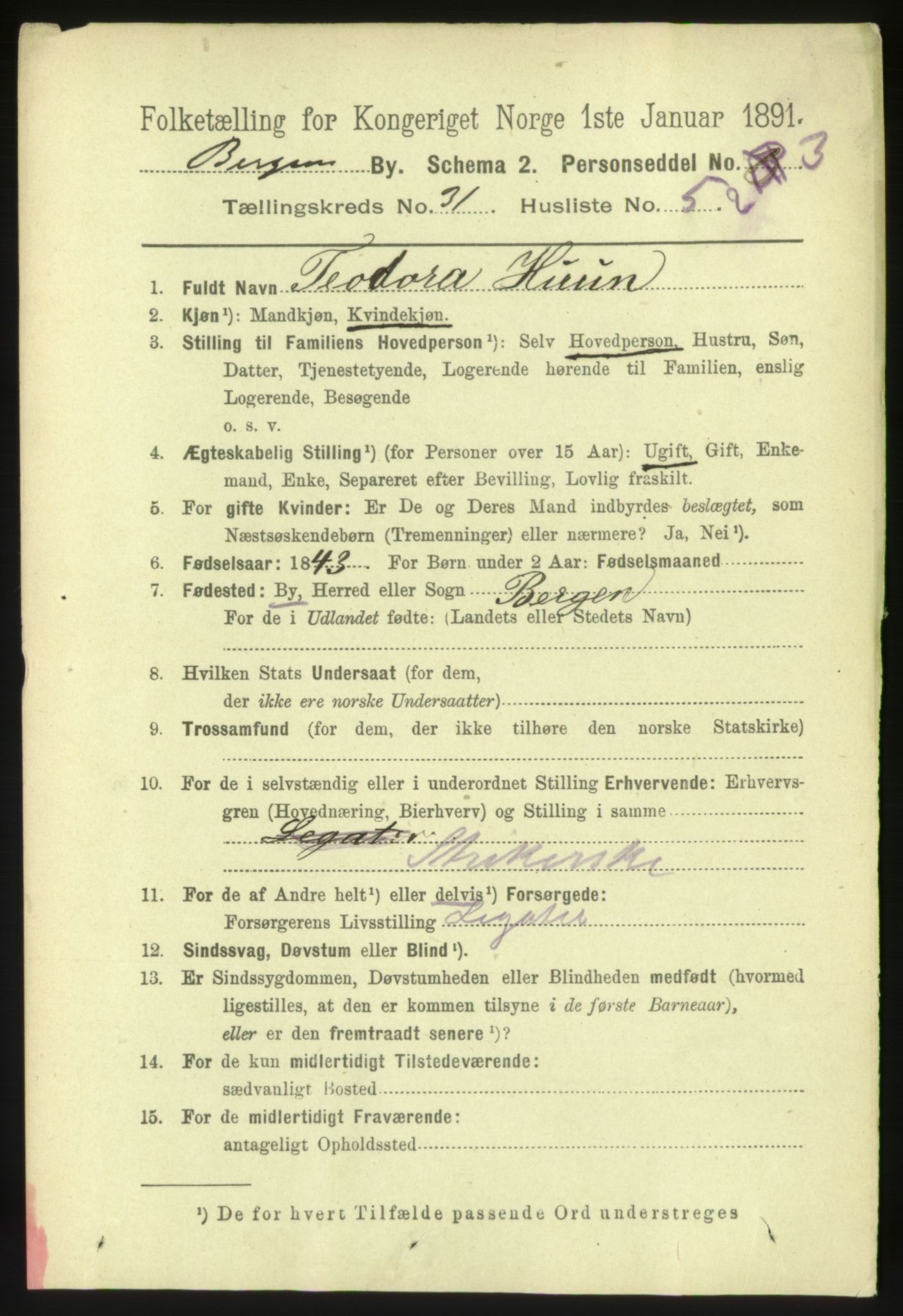 RA, 1891 Census for 1301 Bergen, 1891, p. 38837