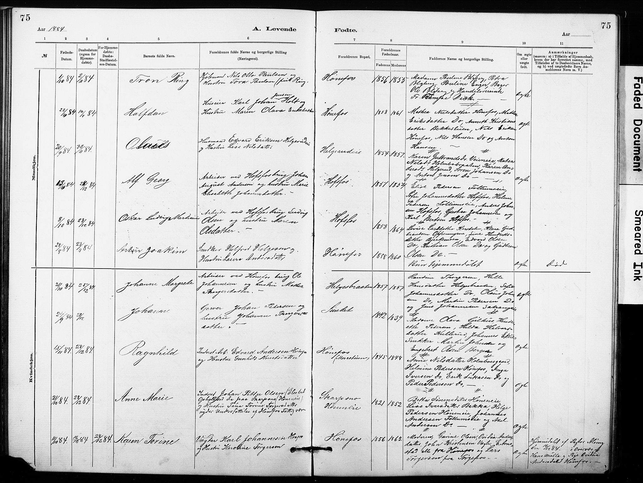 Hønefoss kirkebøker, SAKO/A-609/G/Ga/L0001: Parish register (copy) no. 1, 1870-1887, p. 75
