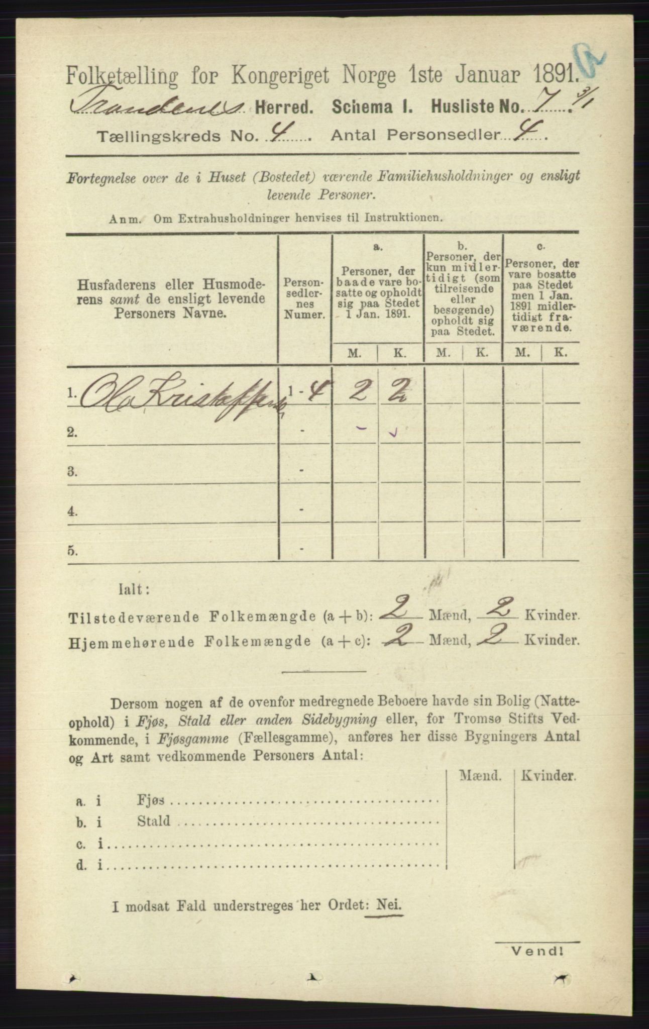 RA, 1891 census for 1914 Trondenes, 1891, p. 1820