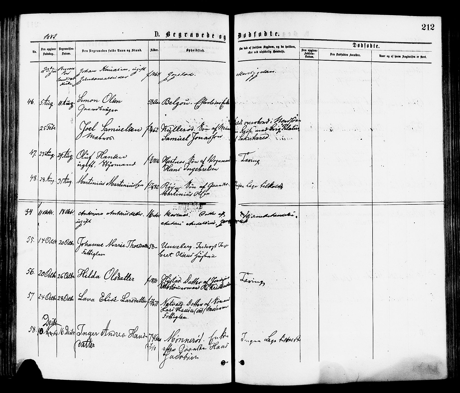 Sandar kirkebøker, SAKO/A-243/F/Fa/L0011: Parish register (official) no. 11, 1872-1882, p. 212