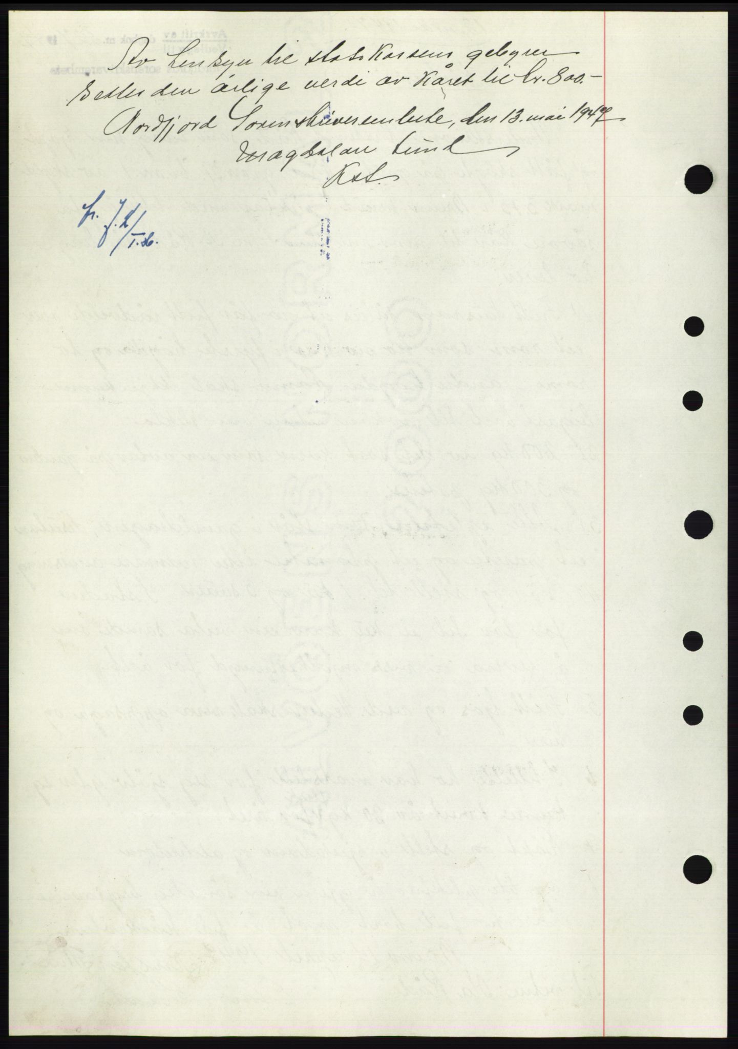 Nordfjord sorenskriveri, SAB/A-2801/02/02b/02bk/L0005: Mortgage book no. B7-8, 1946-1947, Diary no: : 527/1947