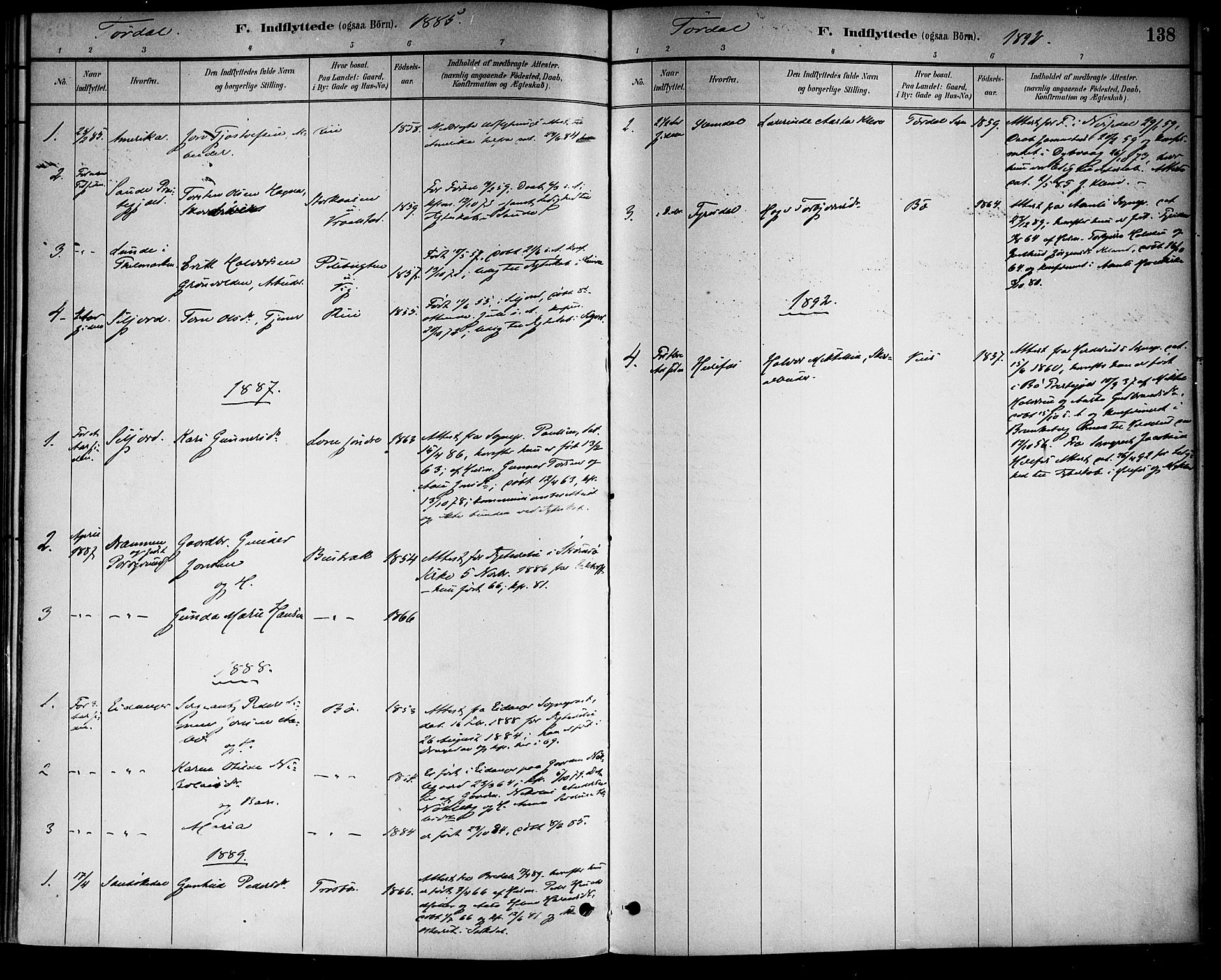 Drangedal kirkebøker, SAKO/A-258/F/Fa/L0011: Parish register (official) no. 11 /2, 1885-1894, p. 138