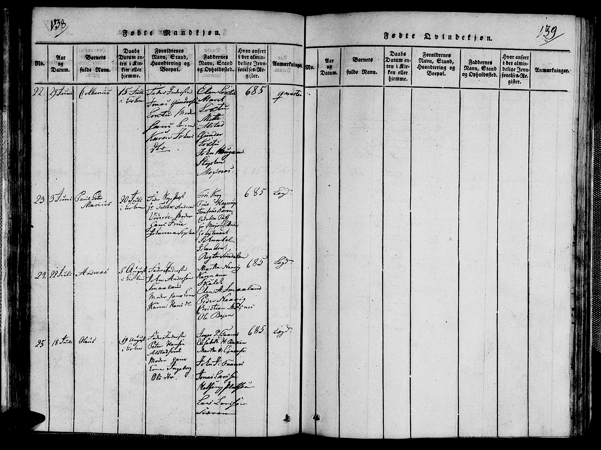 Ministerialprotokoller, klokkerbøker og fødselsregistre - Nord-Trøndelag, AV/SAT-A-1458/713/L0124: Parish register (copy) no. 713C01, 1817-1827, p. 138-139