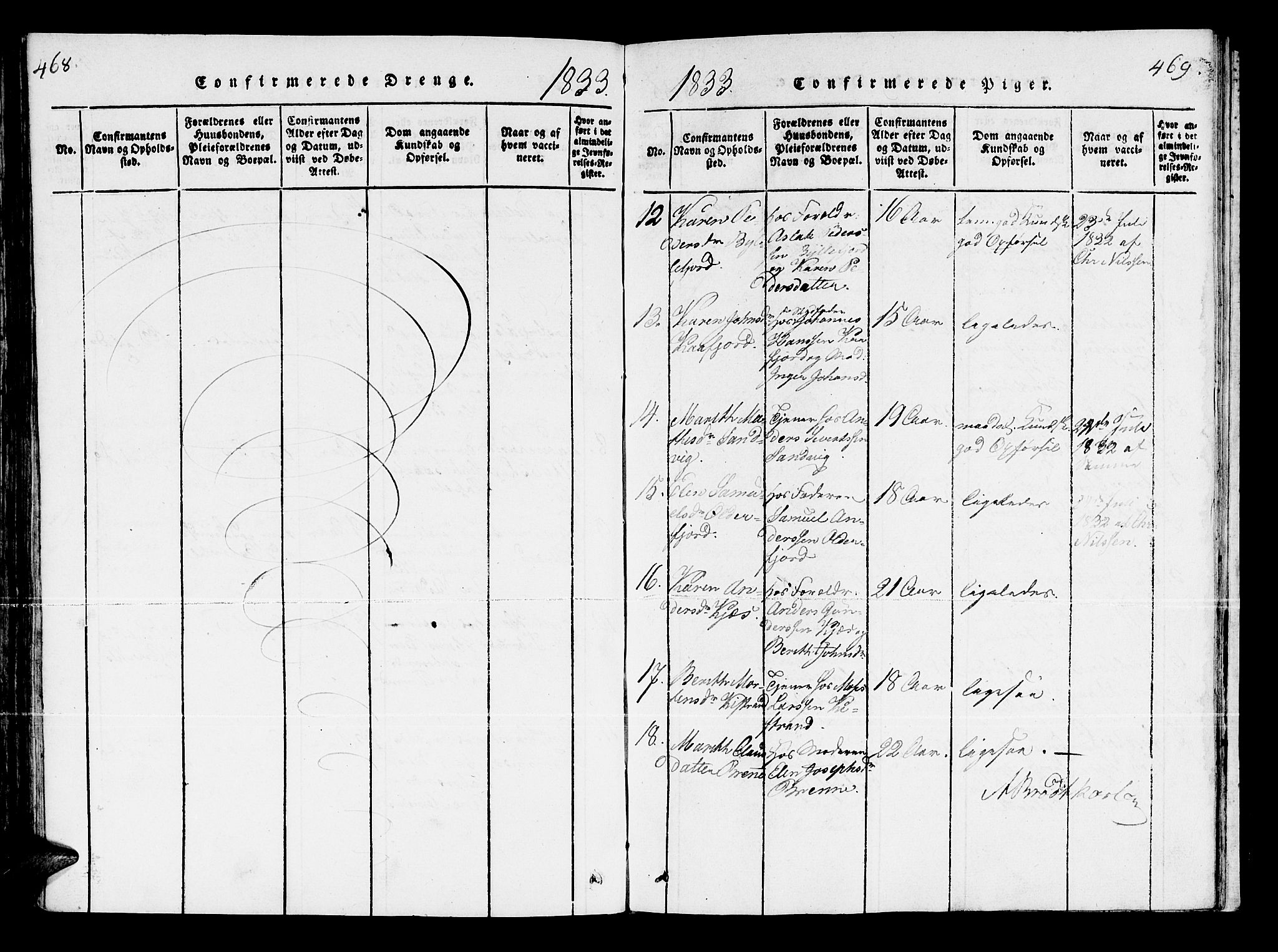 Kistrand/Porsanger sokneprestembete, AV/SATØ-S-1351/H/Ha/L0003.kirke: Parish register (official) no. 3, 1825-1842, p. 468-469