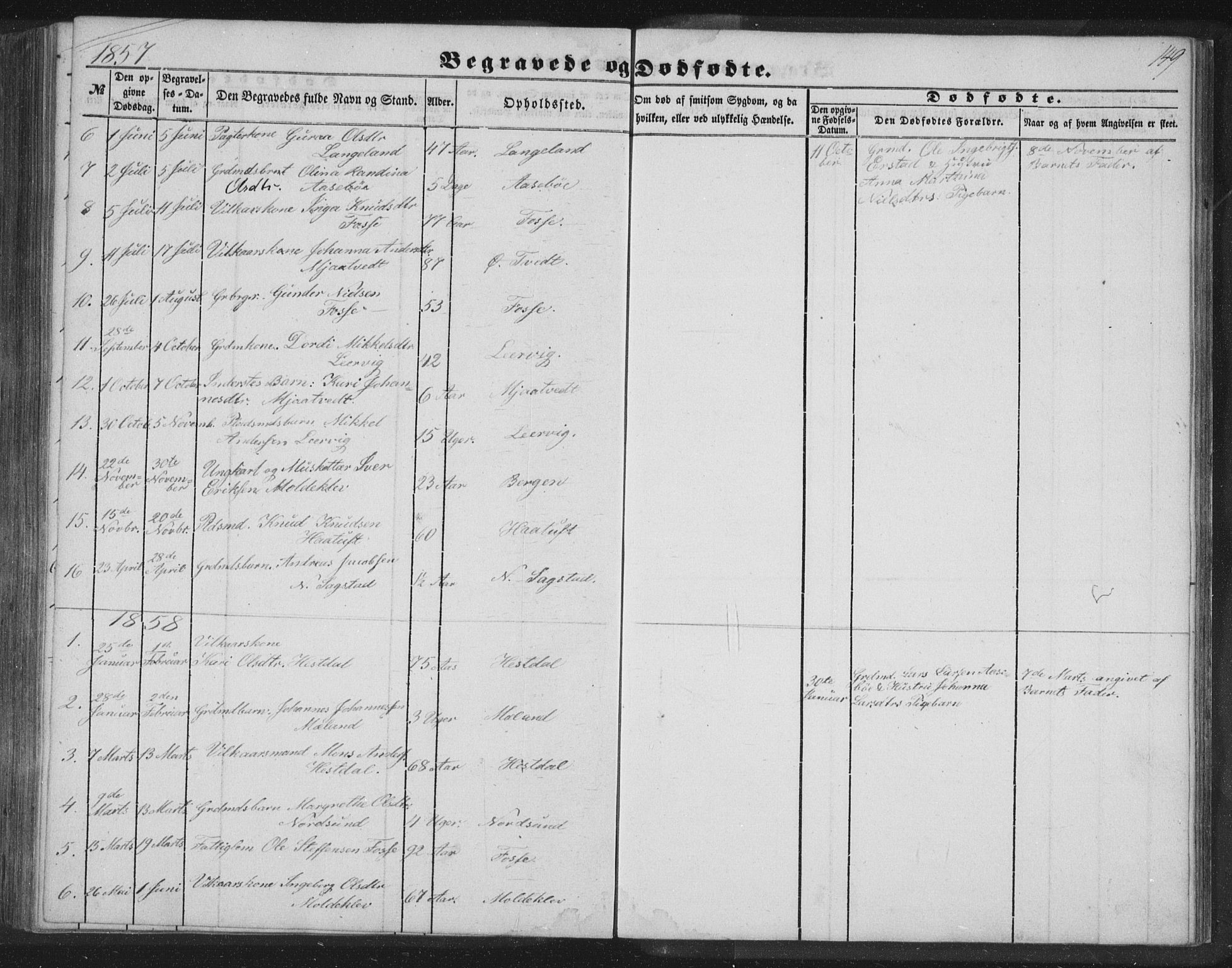 Alversund Sokneprestembete, SAB/A-73901/H/Ha/Hab: Parish register (copy) no. C 1, 1851-1866, p. 149