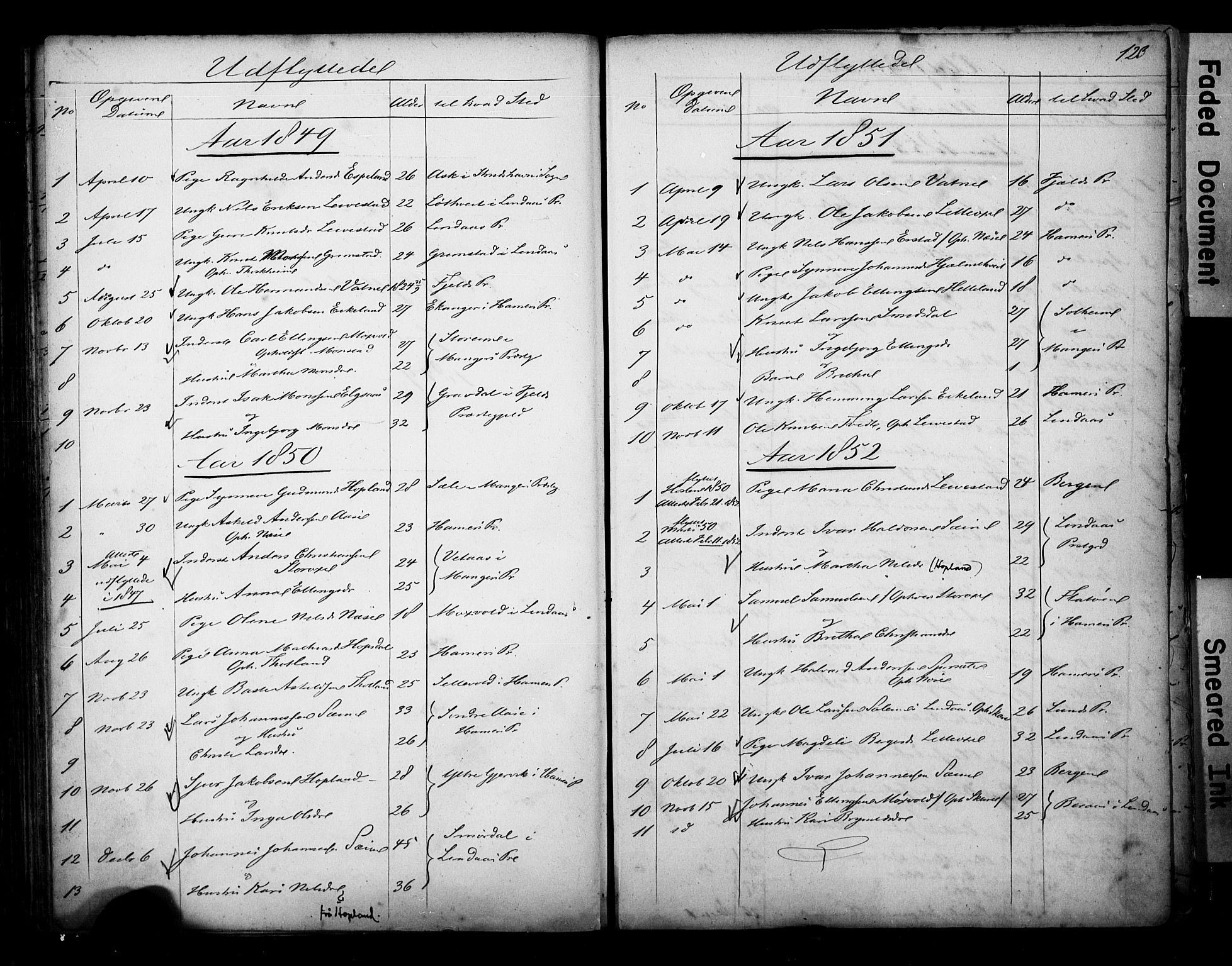 Alversund Sokneprestembete, SAB/A-73901/H/Ha/Hab: Parish register (copy) no. D 1, 1800-1870, p. 123