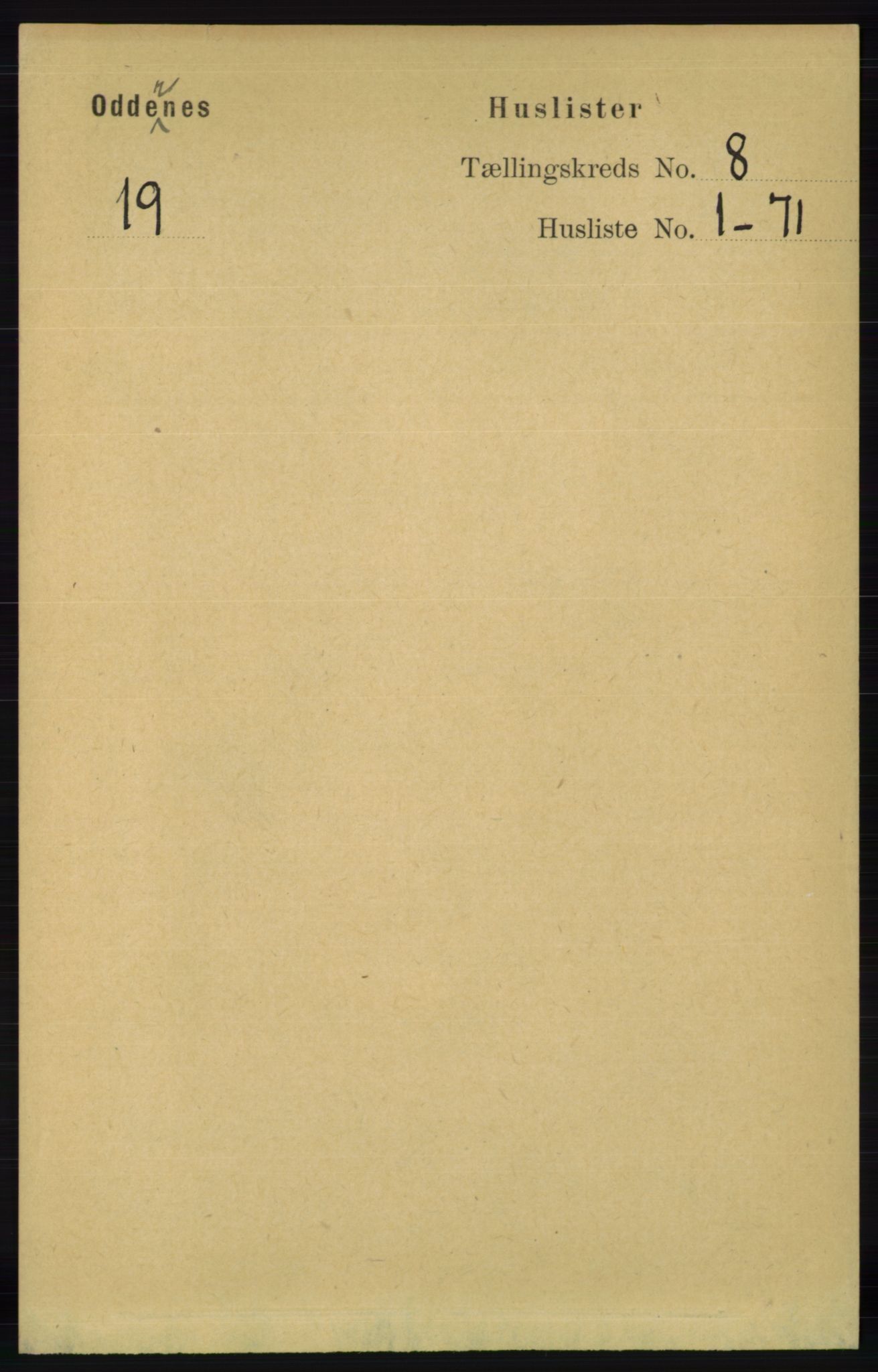 RA, 1891 census for 1012 Oddernes, 1891, p. 2632