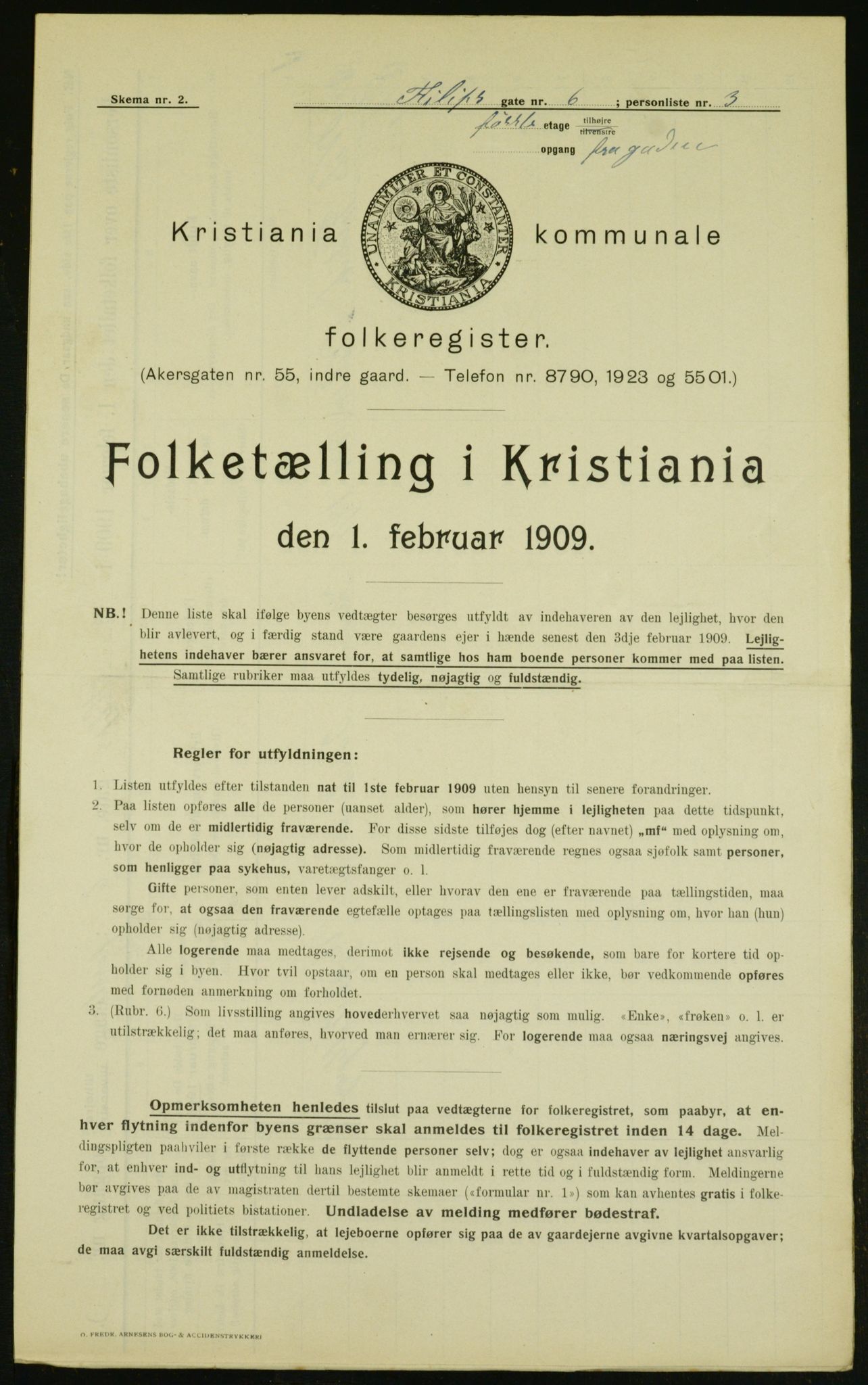 OBA, Municipal Census 1909 for Kristiania, 1909, p. 21908