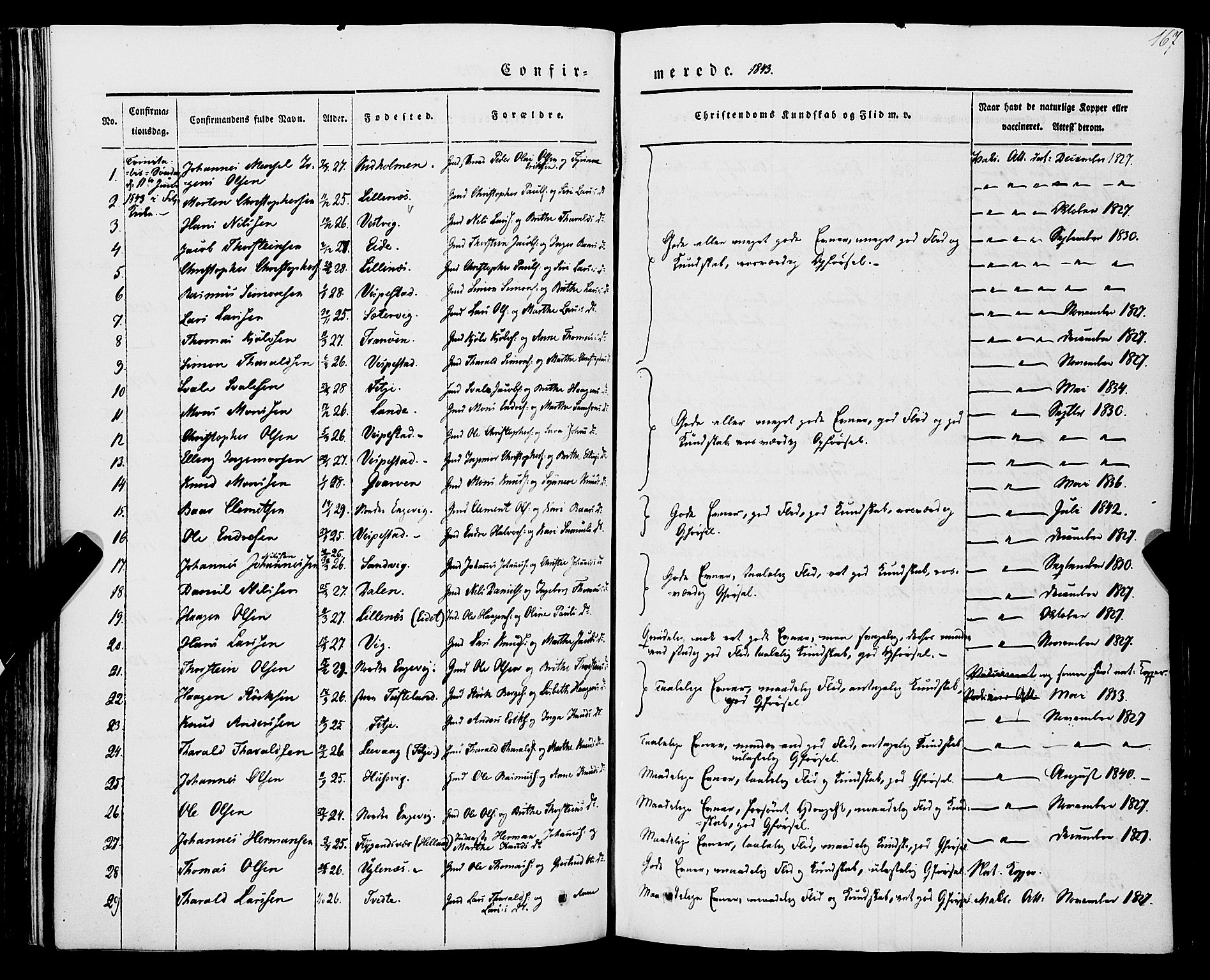 Stord sokneprestembete, AV/SAB-A-78201/H/Haa: Parish register (official) no. A 7, 1841-1861, p. 167