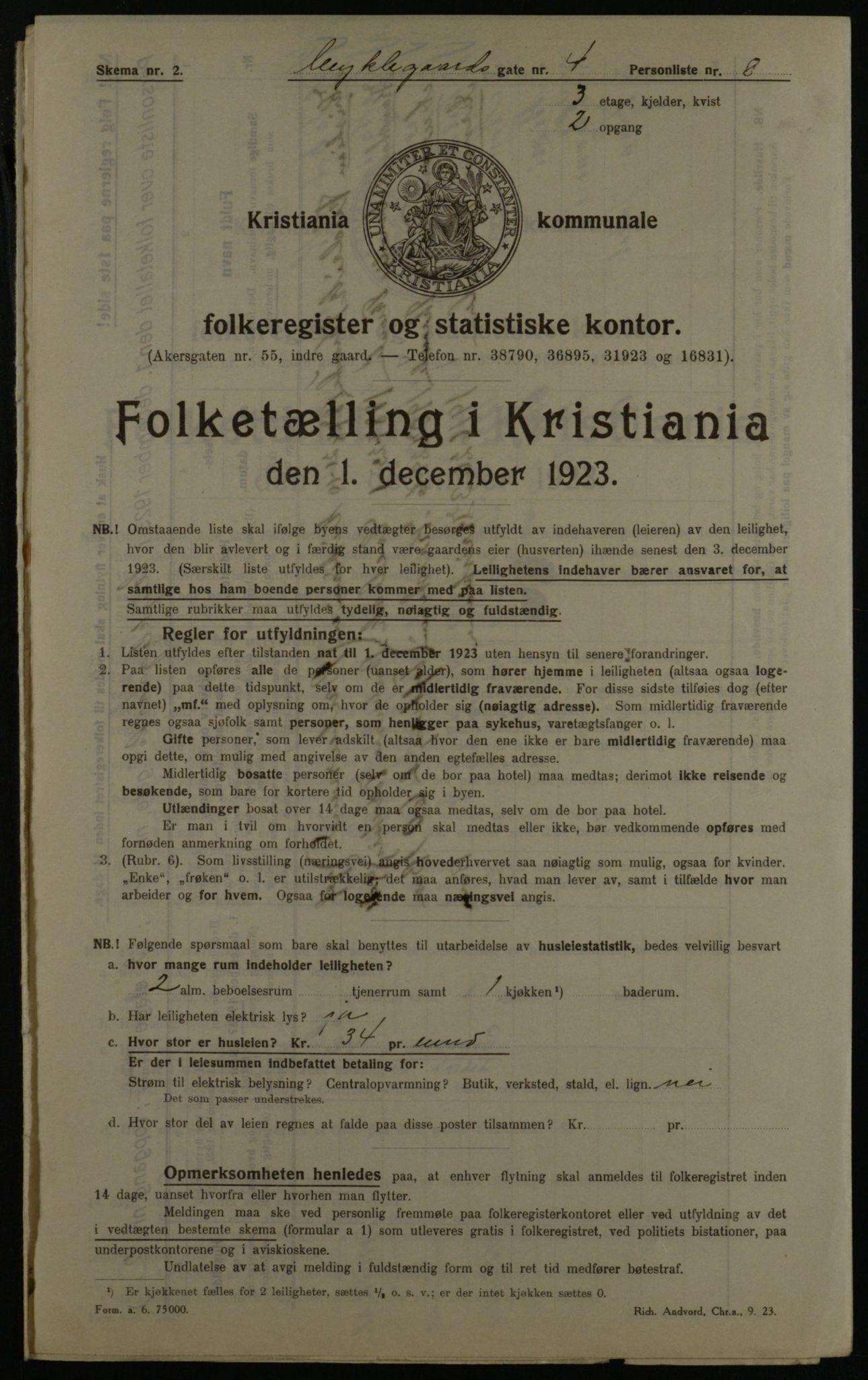 OBA, Municipal Census 1923 for Kristiania, 1923, p. 75272