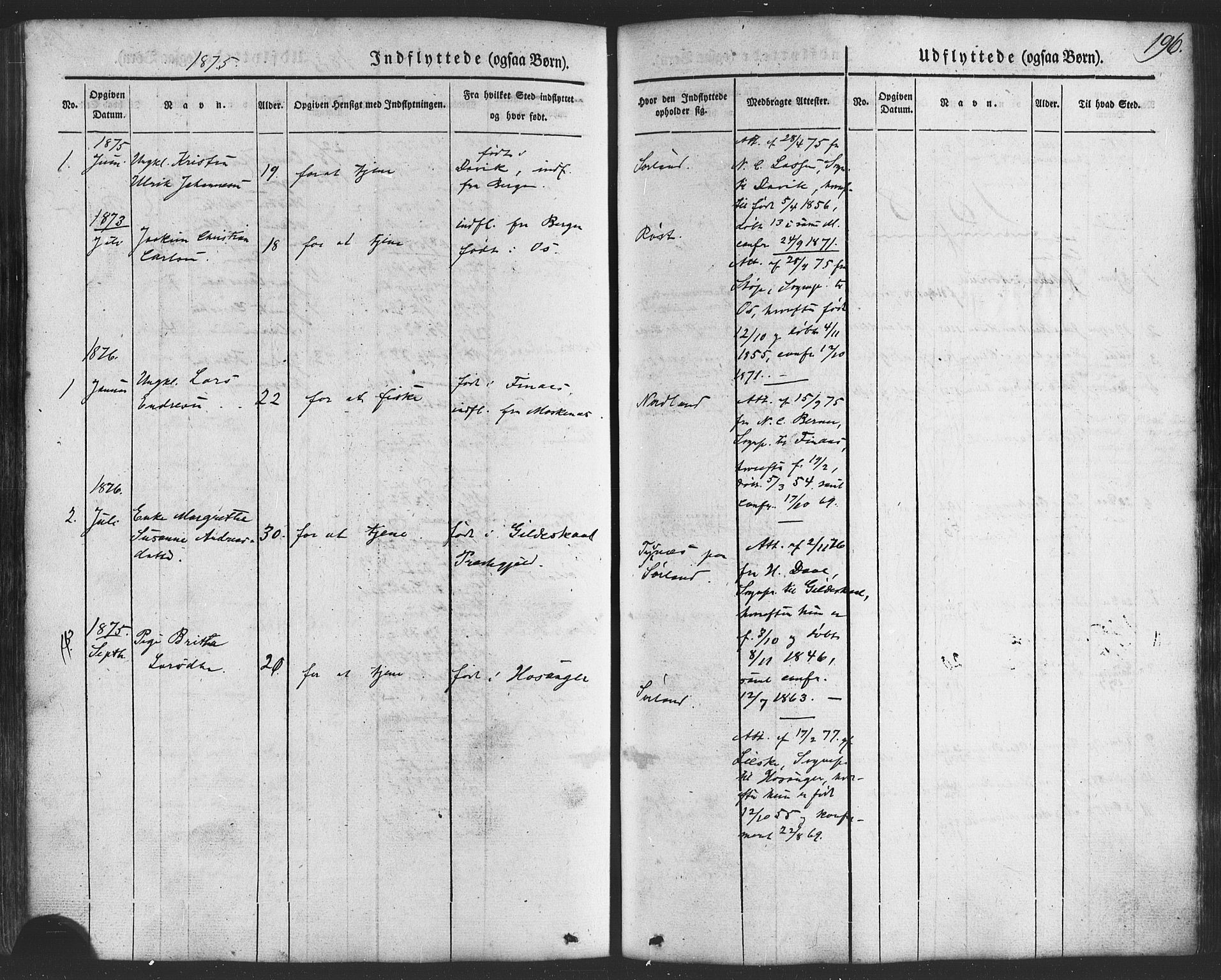 Ministerialprotokoller, klokkerbøker og fødselsregistre - Nordland, AV/SAT-A-1459/807/L0121: Parish register (official) no. 807A04, 1846-1879, p. 196